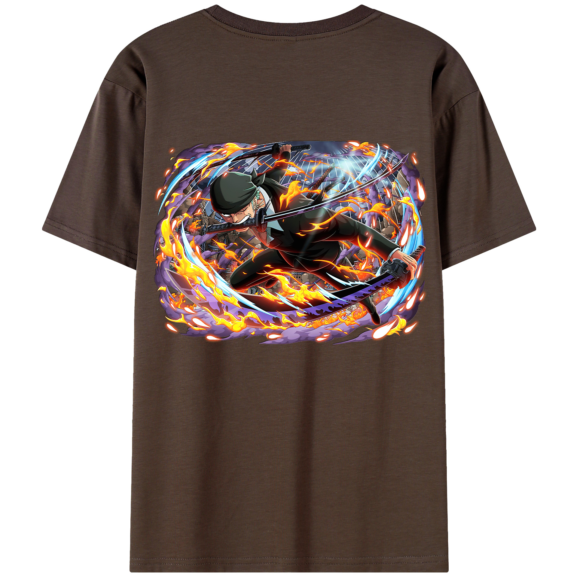 ワンピース ロロノア・ゾロ ONE PIECE Roronoa Zoro 綿100％半袖Tシャツ（背面プリント）