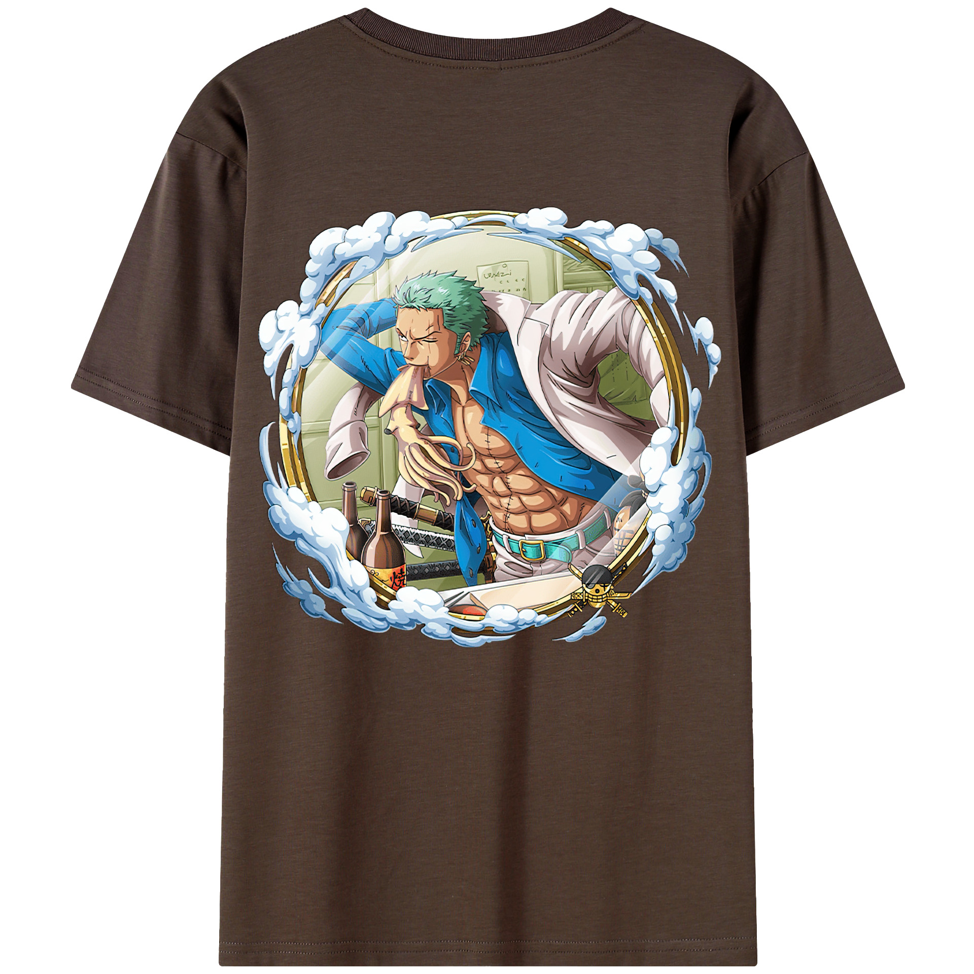 ワンピース ロロノア・ゾロ ONE PIECE Roronoa Zoro 綿100％半袖Tシャツ（背面プリント）