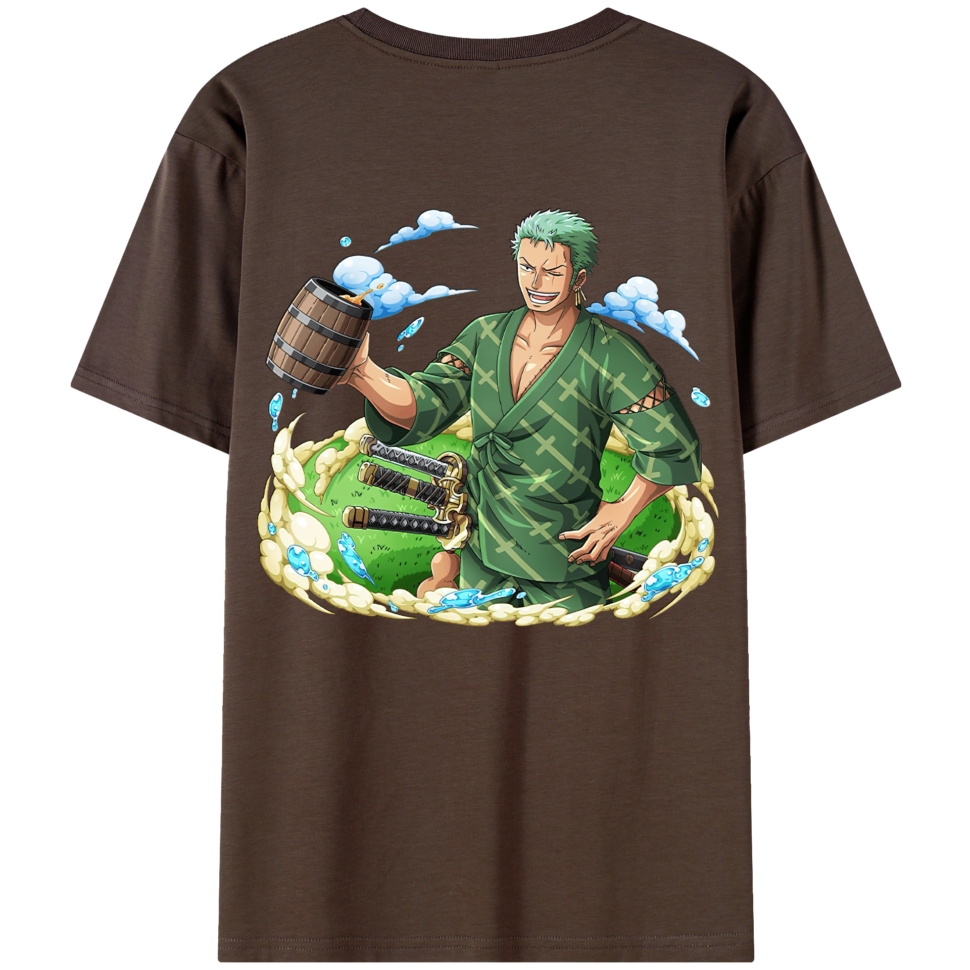 ワンピース ロロノア・ゾロ ONE PIECE Roronoa Zoro 綿100％半袖Tシャツ（背面プリント）