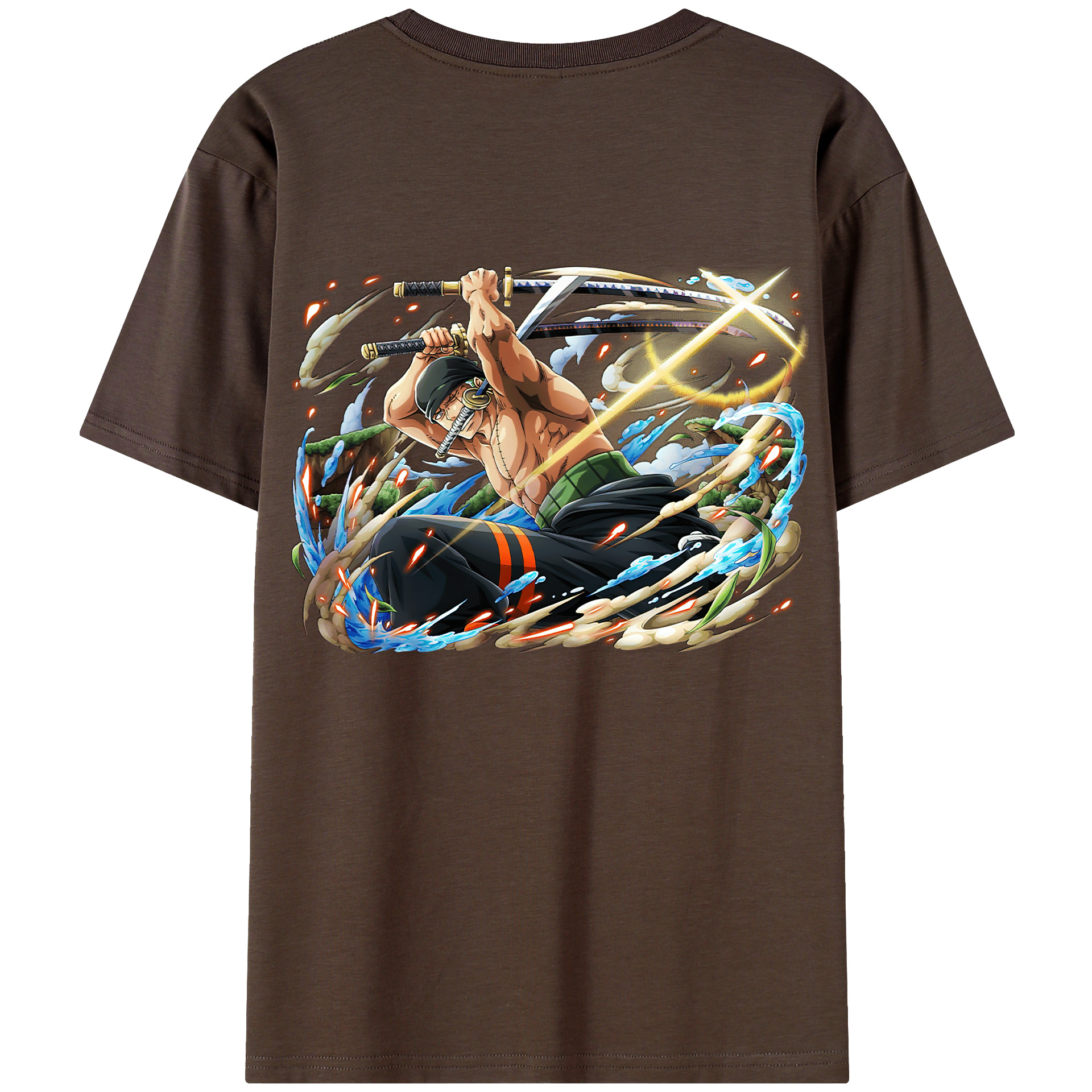 ワンピース ロロノア・ゾロ ONE PIECE Roronoa Zoro 綿100％半袖Tシャツ（背面プリント）