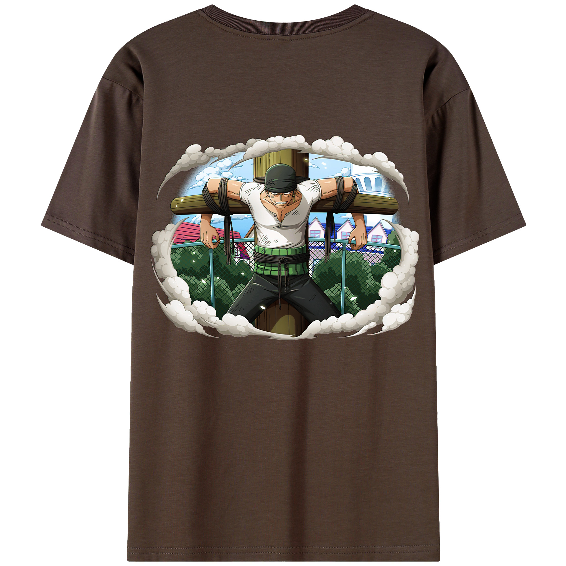 ワンピース ロロノア・ゾロ ONE PIECE Roronoa Zoro 綿100％半袖Tシャツ（背面プリント）
