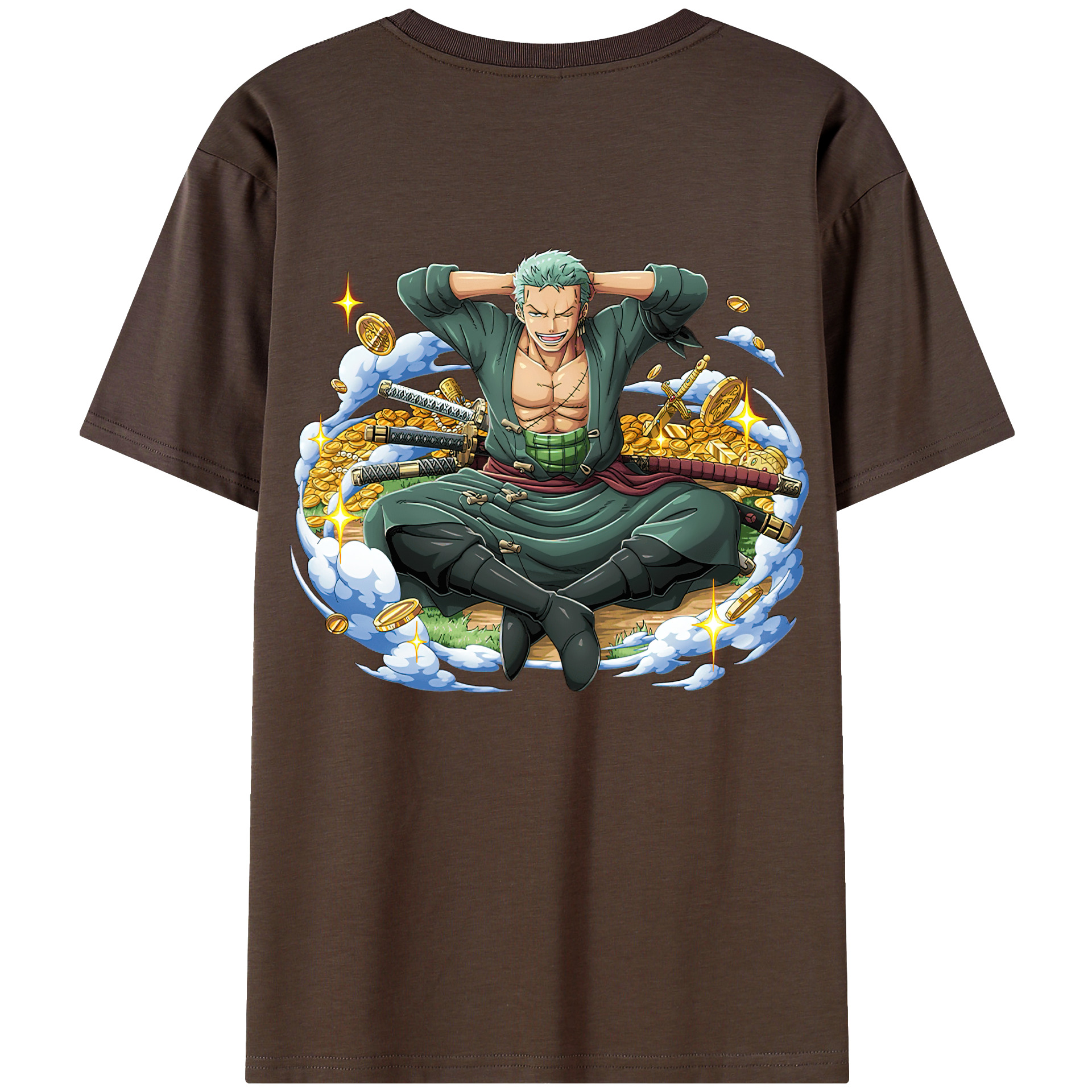 ワンピース ロロノア・ゾロ ONE PIECE Roronoa Zoro 綿100％半袖Tシャツ（背面プリント）