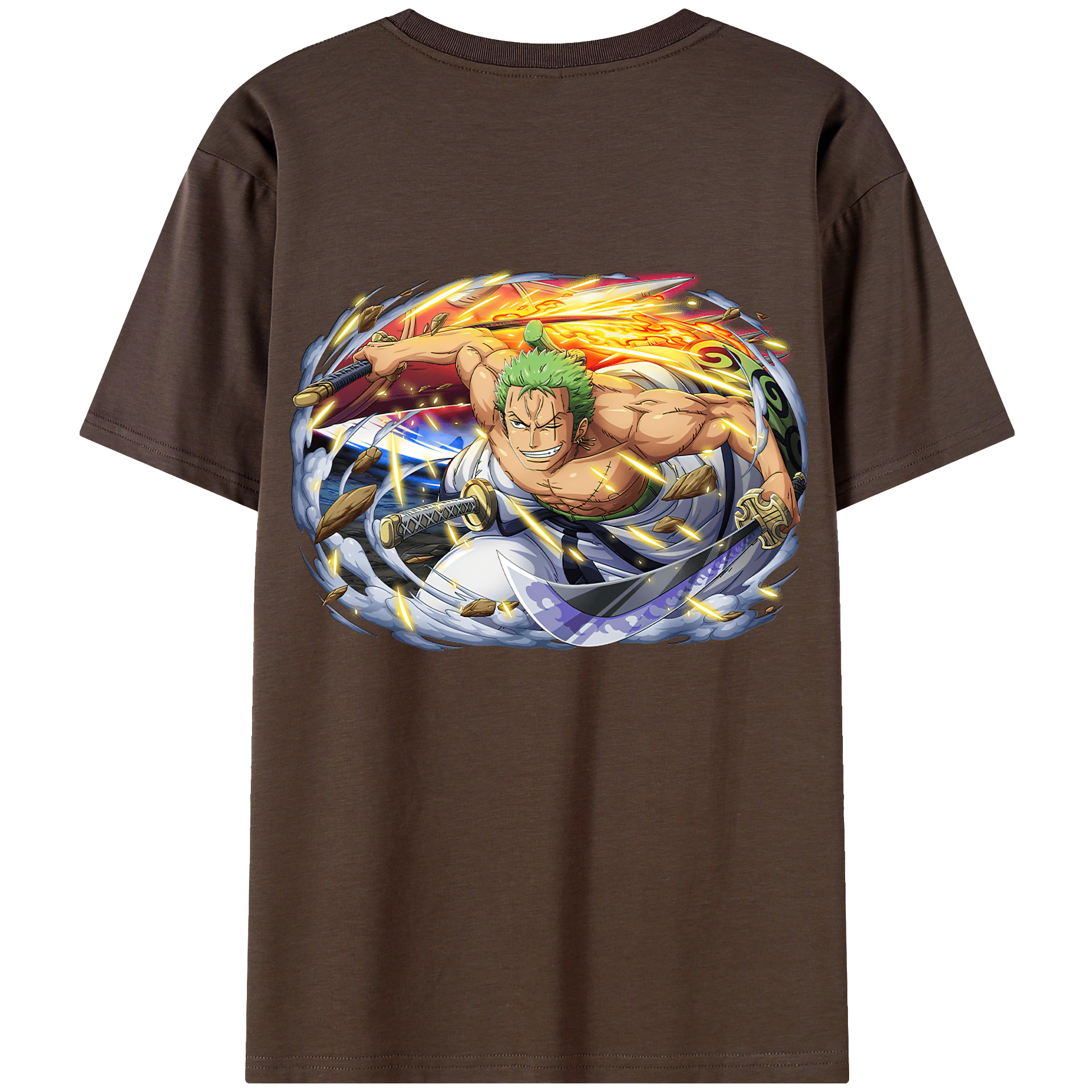 ワンピース ロロノア・ゾロ ONE PIECE Roronoa Zoro 綿100％半袖Tシャツ（背面プリント）