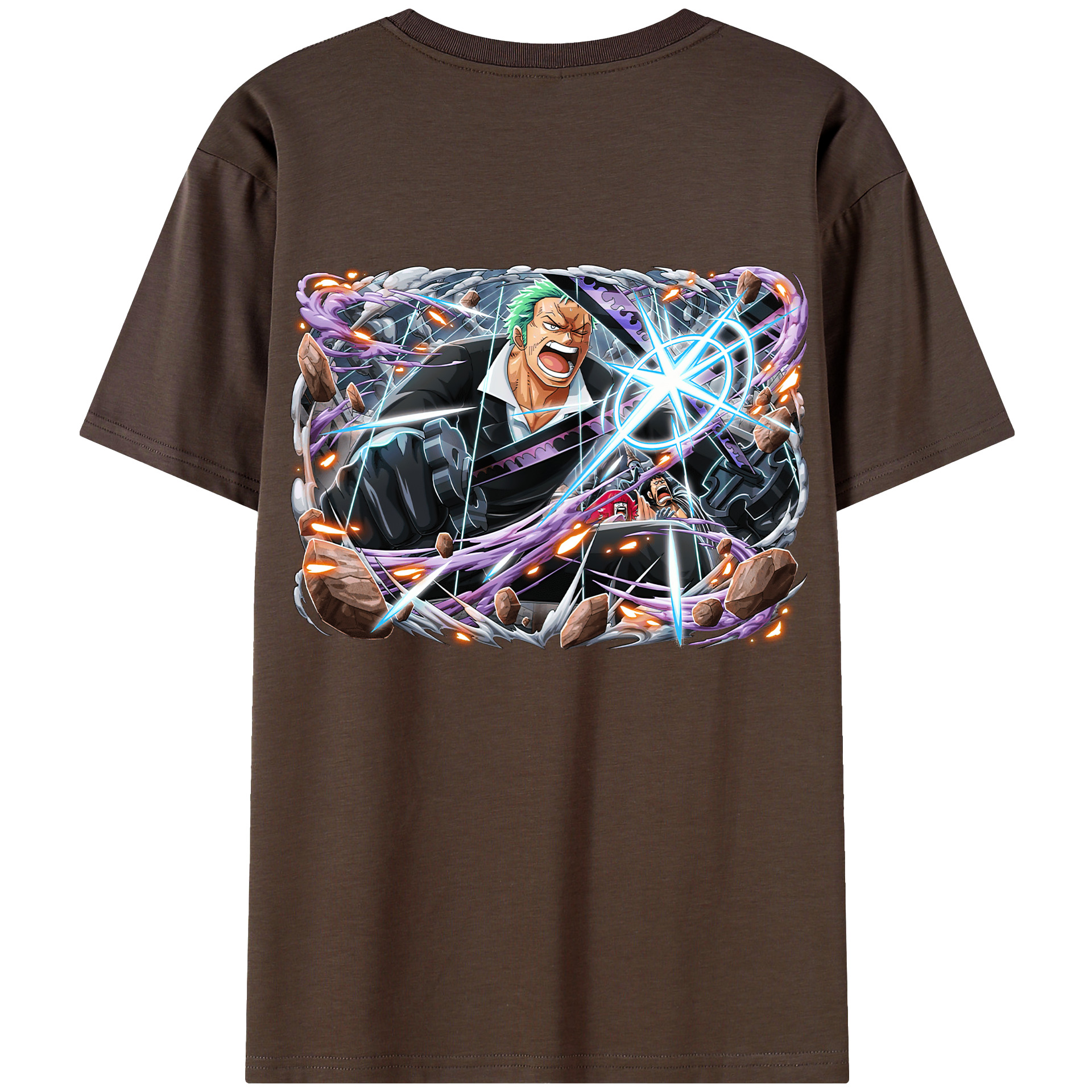 ワンピース ロロノア・ゾロ ONE PIECE Roronoa Zoro 綿100％半袖Tシャツ（背面プリント）