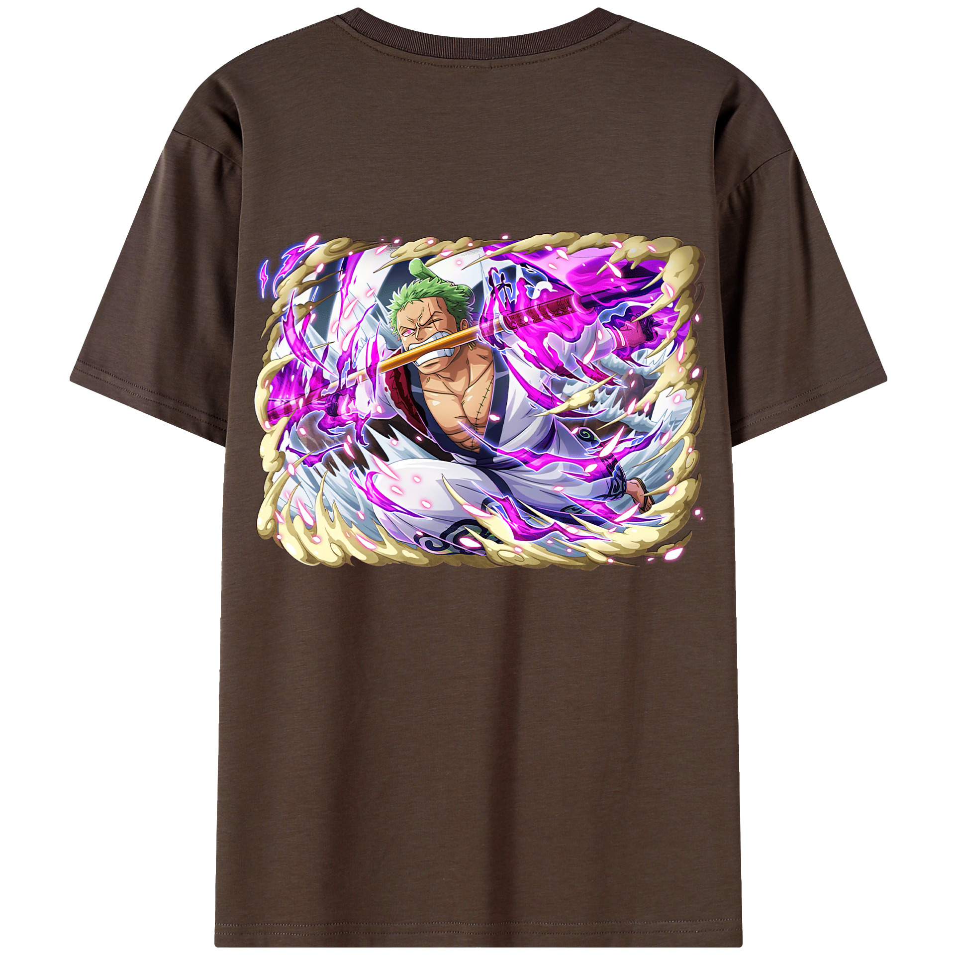 ワンピース ロロノア・ゾロ ONE PIECE Roronoa Zoro 綿100％半袖Tシャツ（背面プリント）
