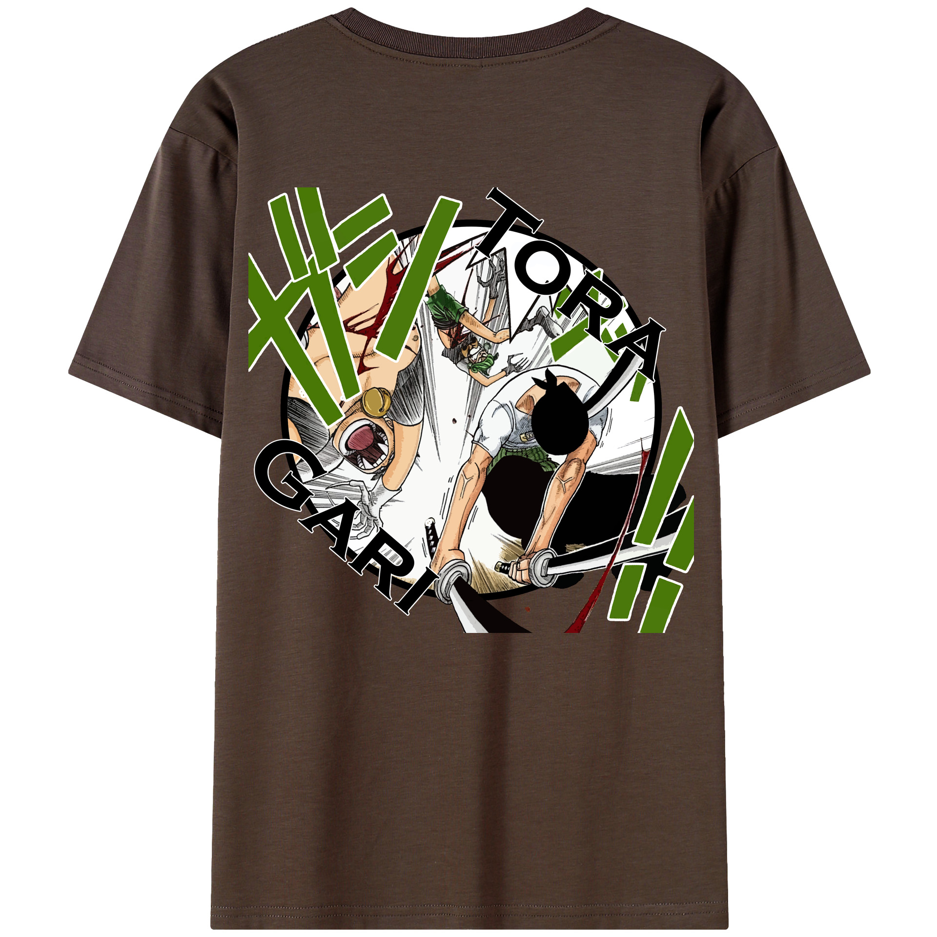 ワンピース ロロノア・ゾロ ONE PIECE Roronoa Zoro 綿100％半袖Tシャツ（背面プリント）