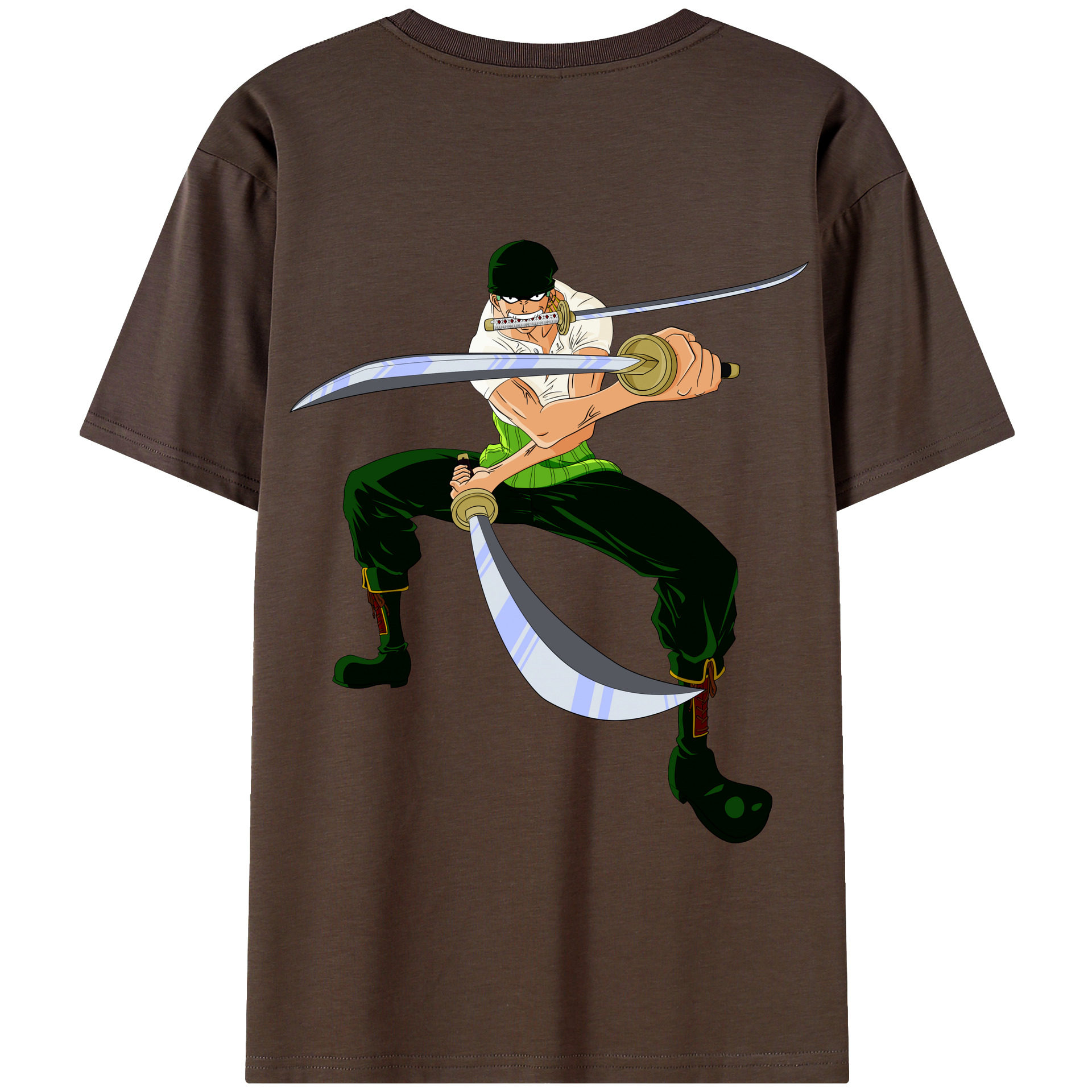 ワンピース ロロノア・ゾロ ONE PIECE Roronoa Zoro 綿100％半袖Tシャツ（背面プリント）