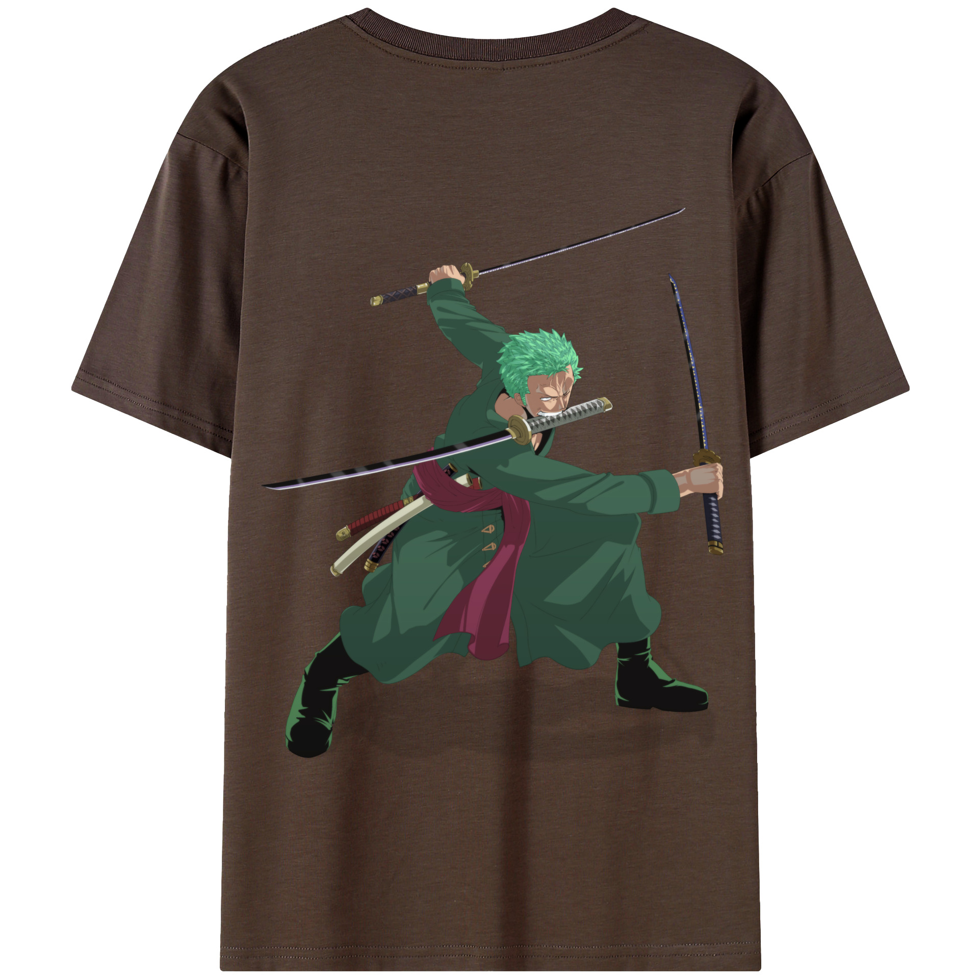 ワンピース ロロノア・ゾロ ONE PIECE Roronoa Zoro 綿100％半袖Tシャツ（背面プリント）