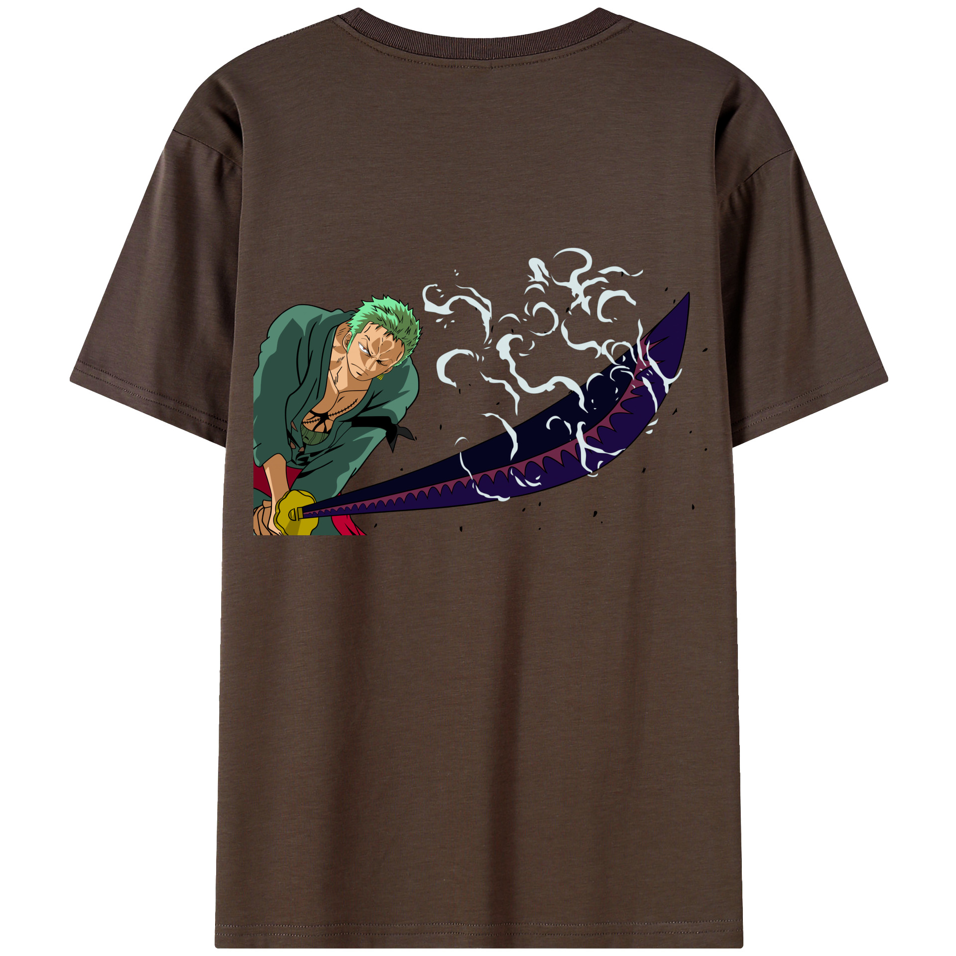 ワンピース ロロノア・ゾロ ONE PIECE Roronoa Zoro 綿100％半袖Tシャツ（背面プリント）