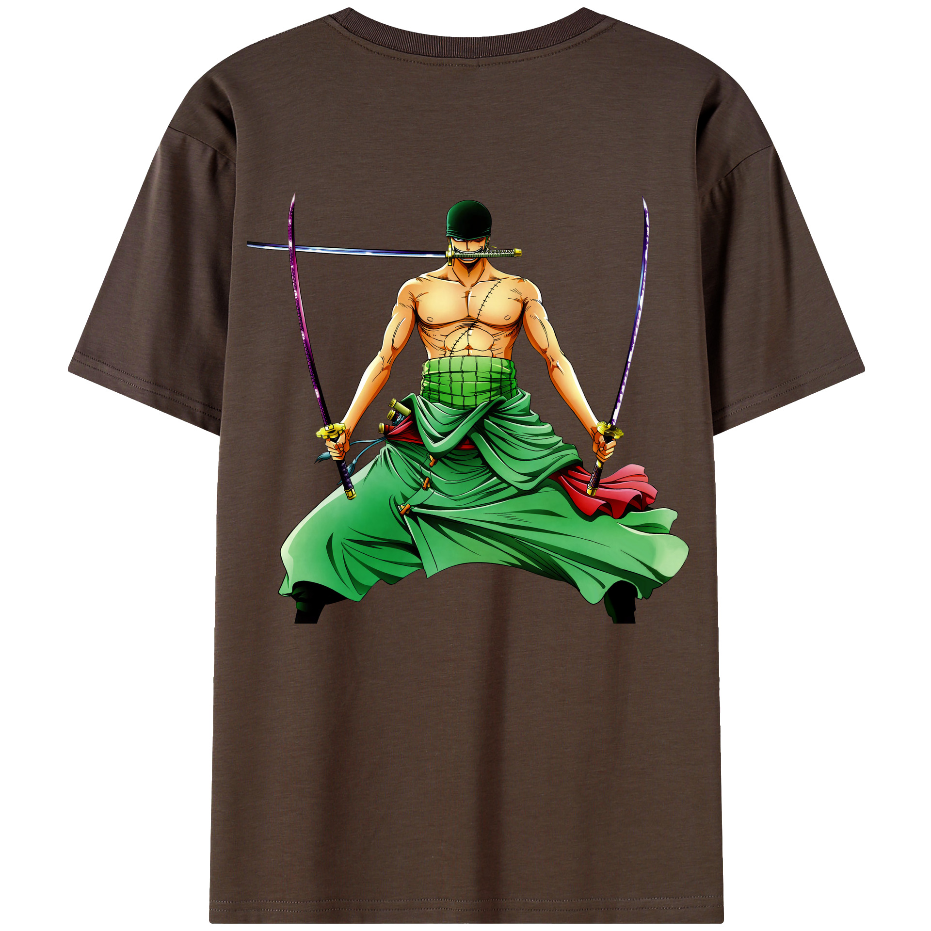 ワンピース ロロノア・ゾロ ONE PIECE Roronoa Zoro 綿100％半袖Tシャツ（背面プリント）