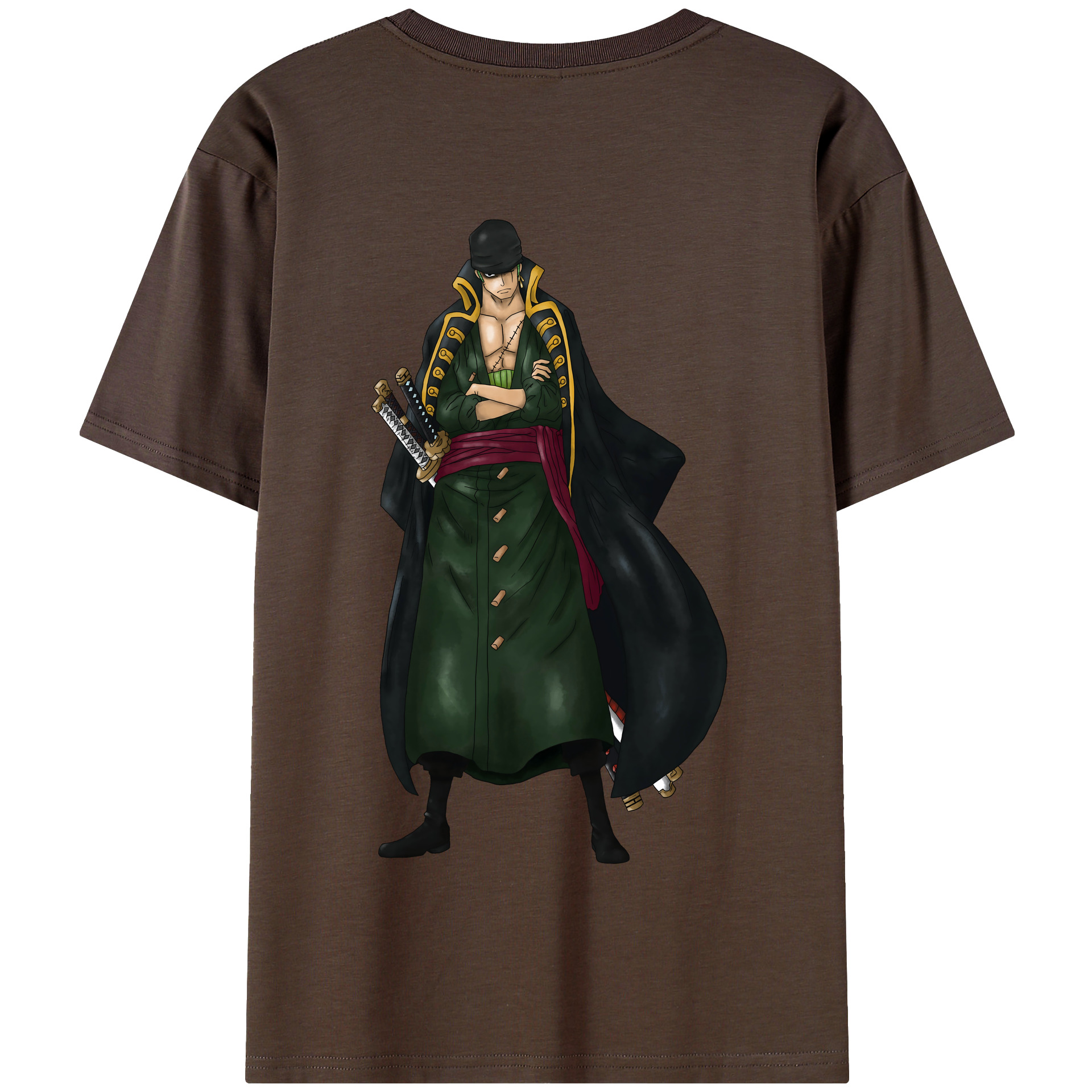 ワンピース ロロノア・ゾロ ONE PIECE Roronoa Zoro 綿100％半袖Tシャツ（背面プリント）
