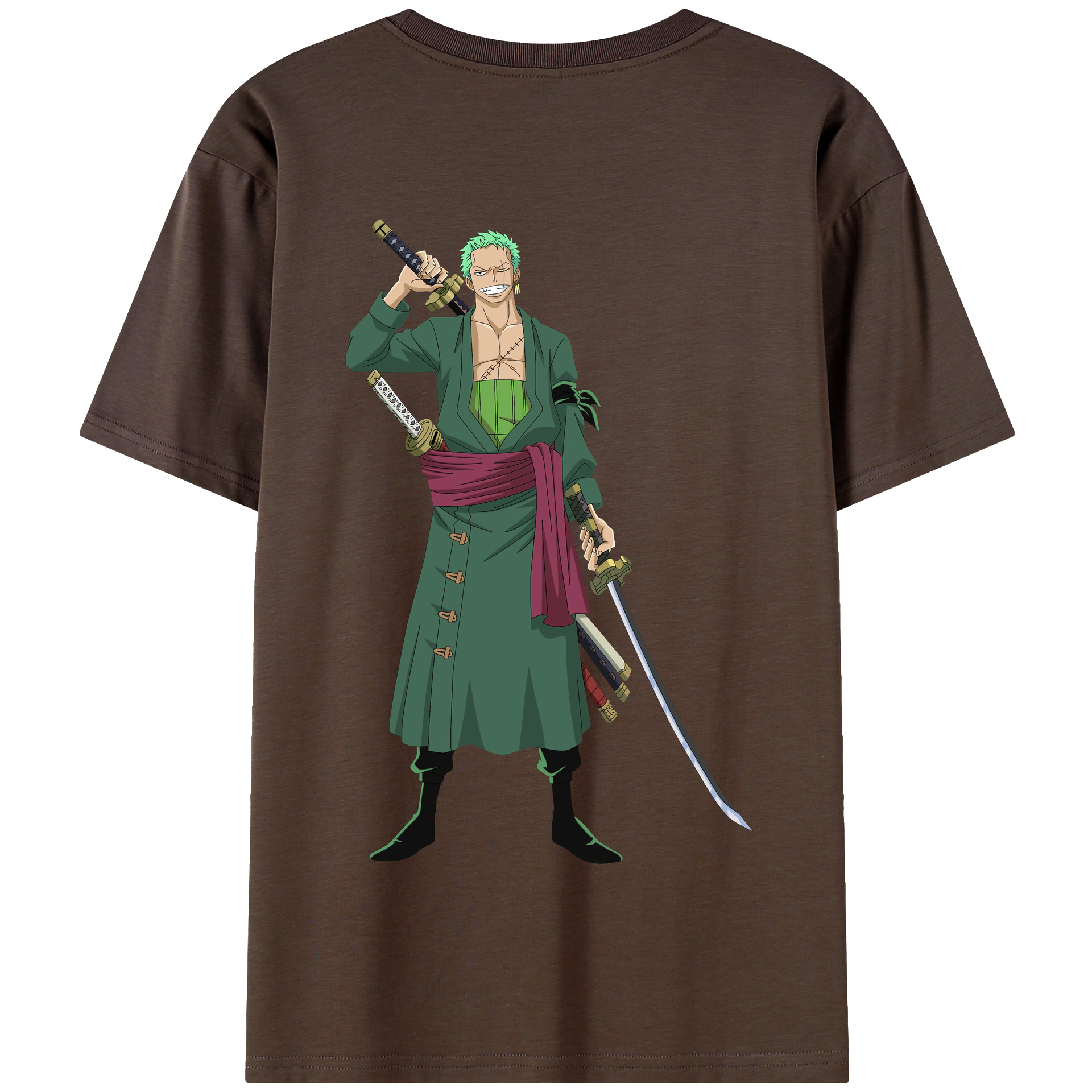 ワンピース ロロノア・ゾロ ONE PIECE Roronoa Zoro 綿100％半袖Tシャツ（背面プリント）