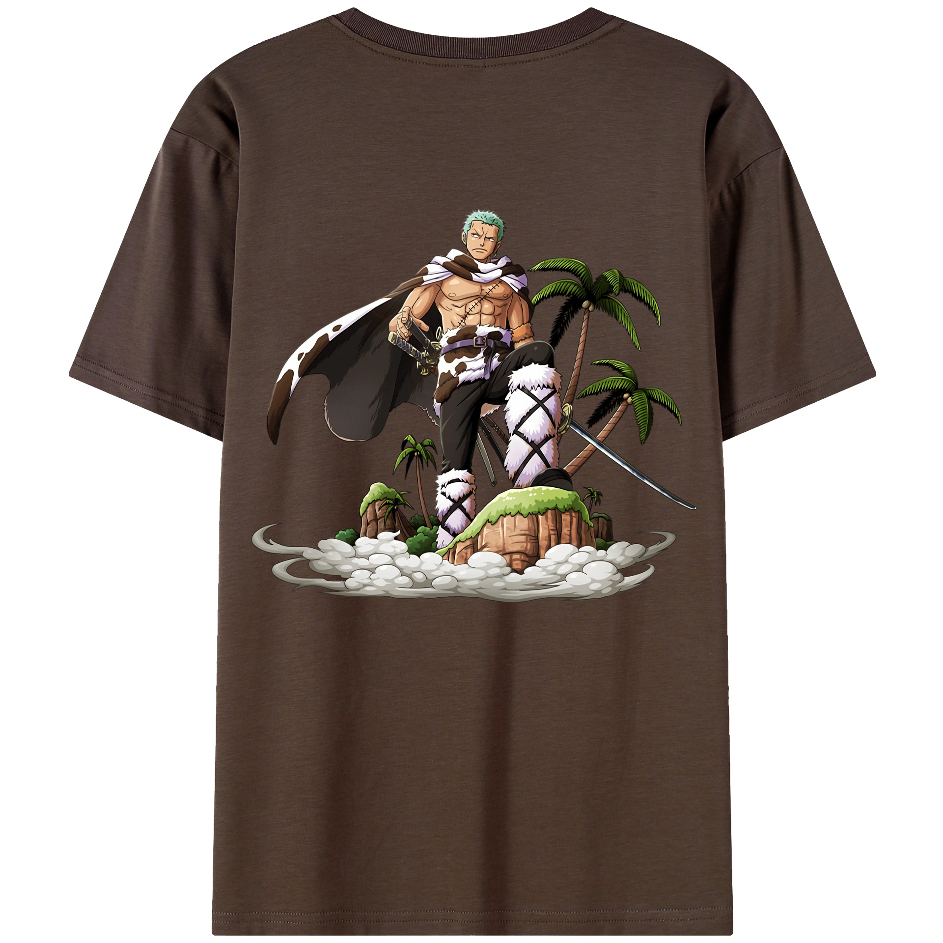 ワンピース ロロノア・ゾロ ONE PIECE Roronoa Zoro 綿100％半袖Tシャツ（背面プリント）