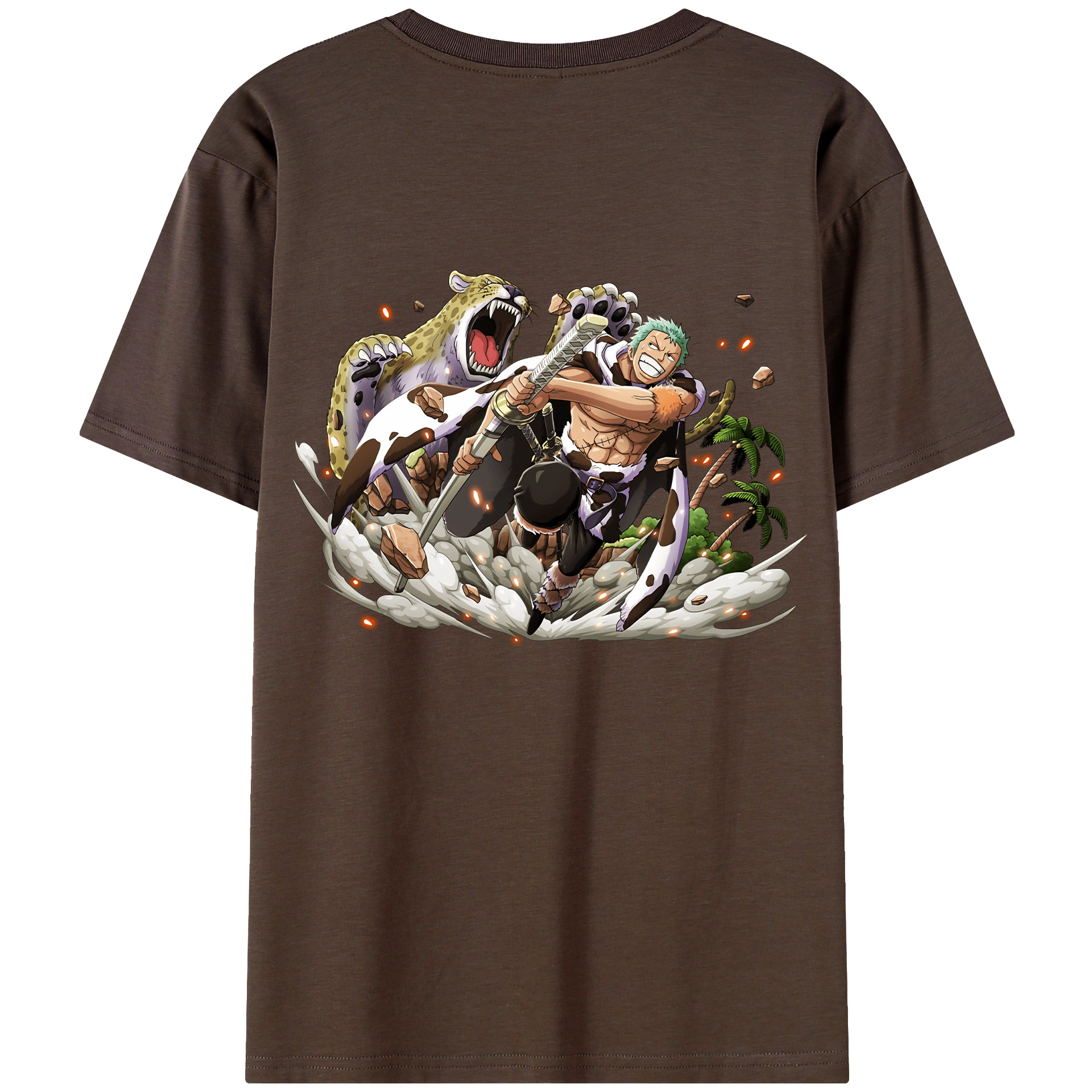 ワンピース ロロノア・ゾロ ONE PIECE Roronoa Zoro 綿100％半袖Tシャツ（背面プリント）