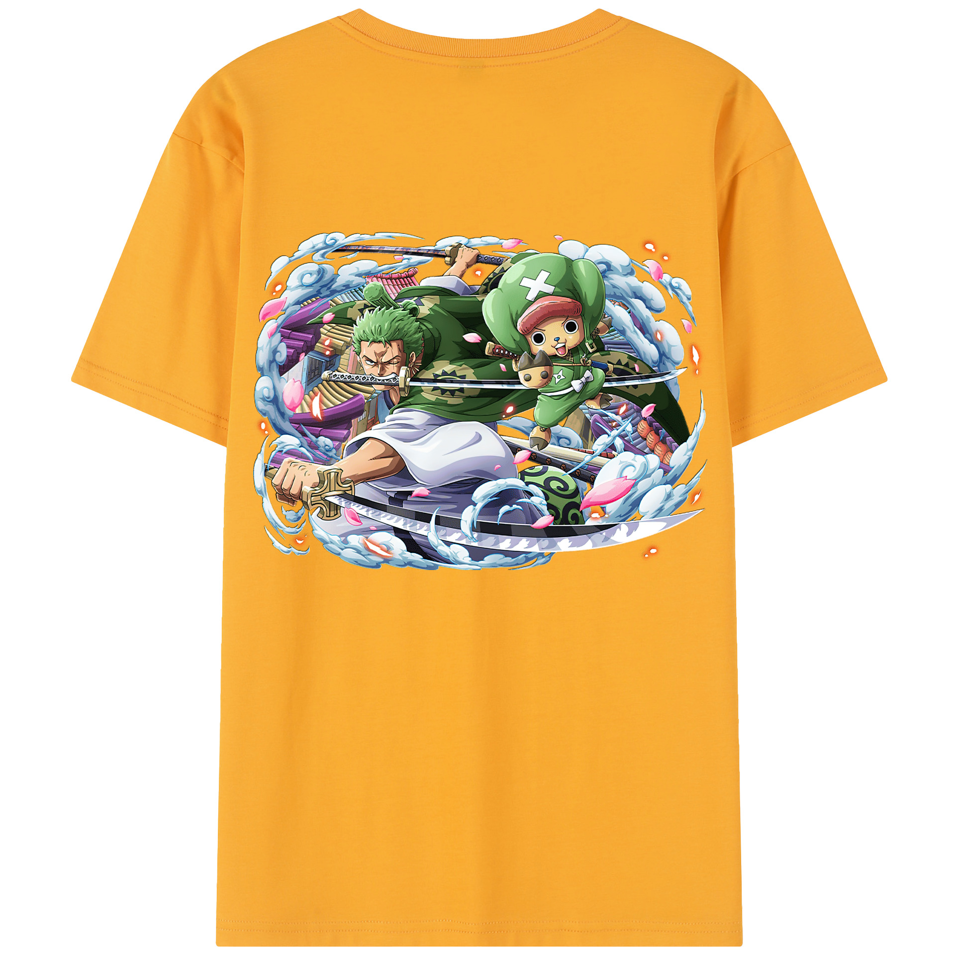 ワンピース ロロノア・ゾロ ONE PIECE Roronoa Zoro 綿100％半袖Tシャツ（背面プリント）