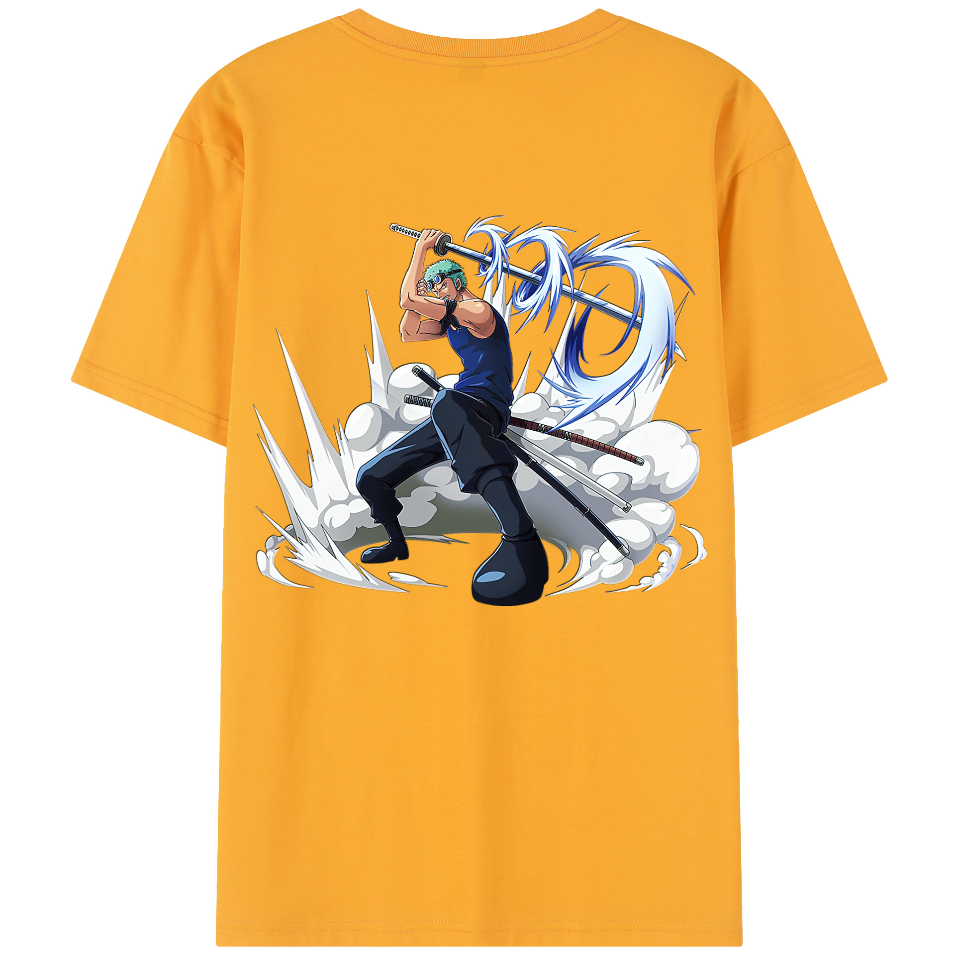ワンピース ロロノア・ゾロ ONE PIECE Roronoa Zoro 綿100％半袖Tシャツ（背面プリント）
