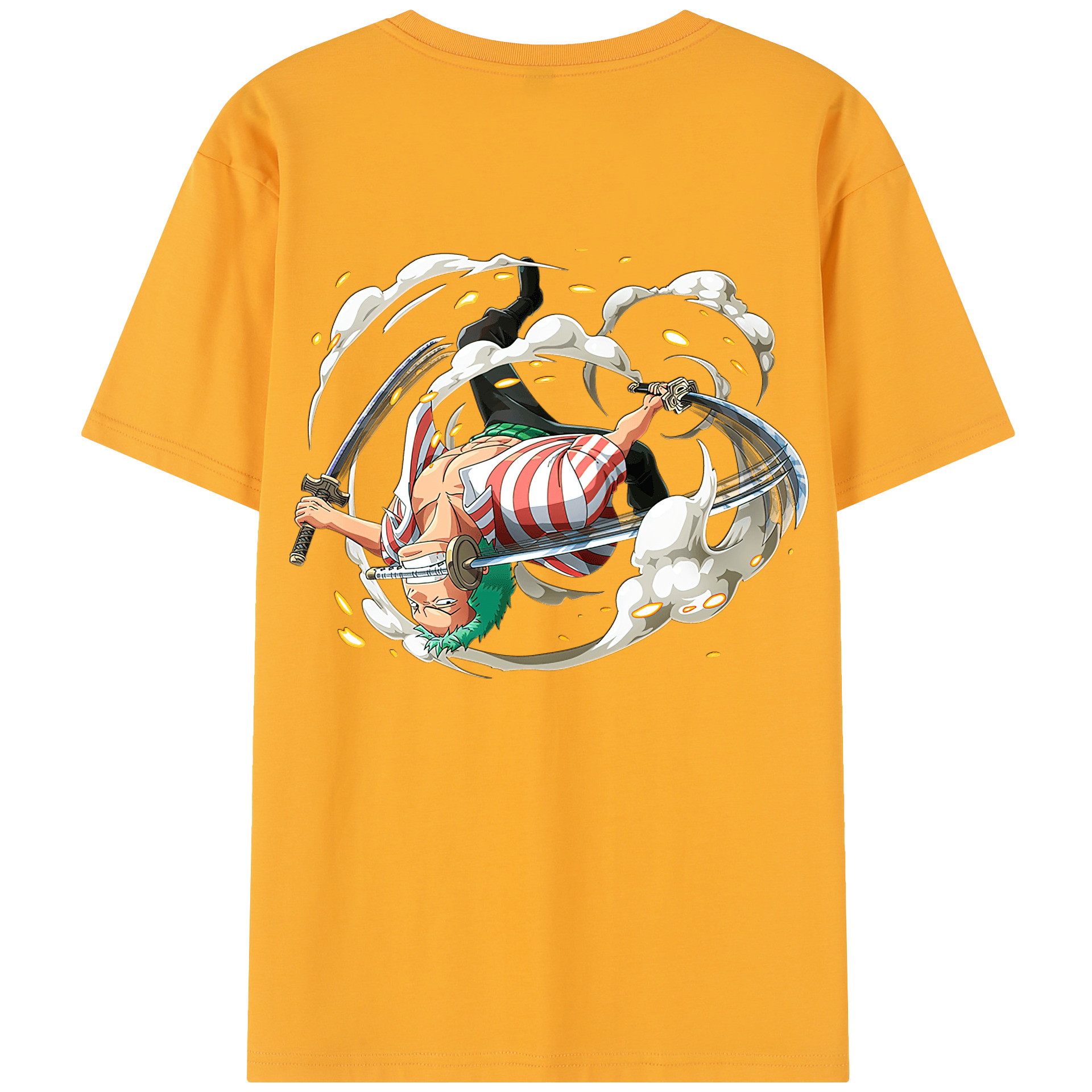 ワンピース ロロノア・ゾロ ONE PIECE Roronoa Zoro 綿100％半袖Tシャツ（背面プリント）
