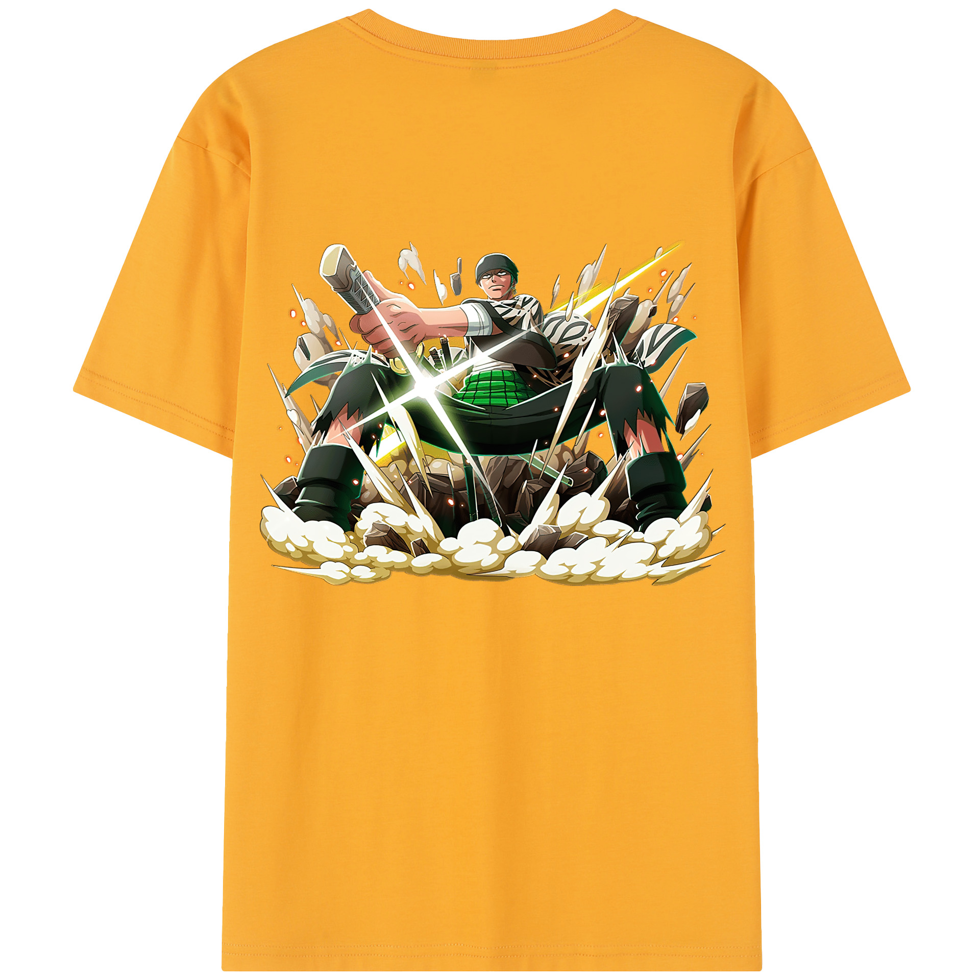 ワンピース ロロノア・ゾロ ONE PIECE Roronoa Zoro 綿100％半袖Tシャツ（背面プリント）