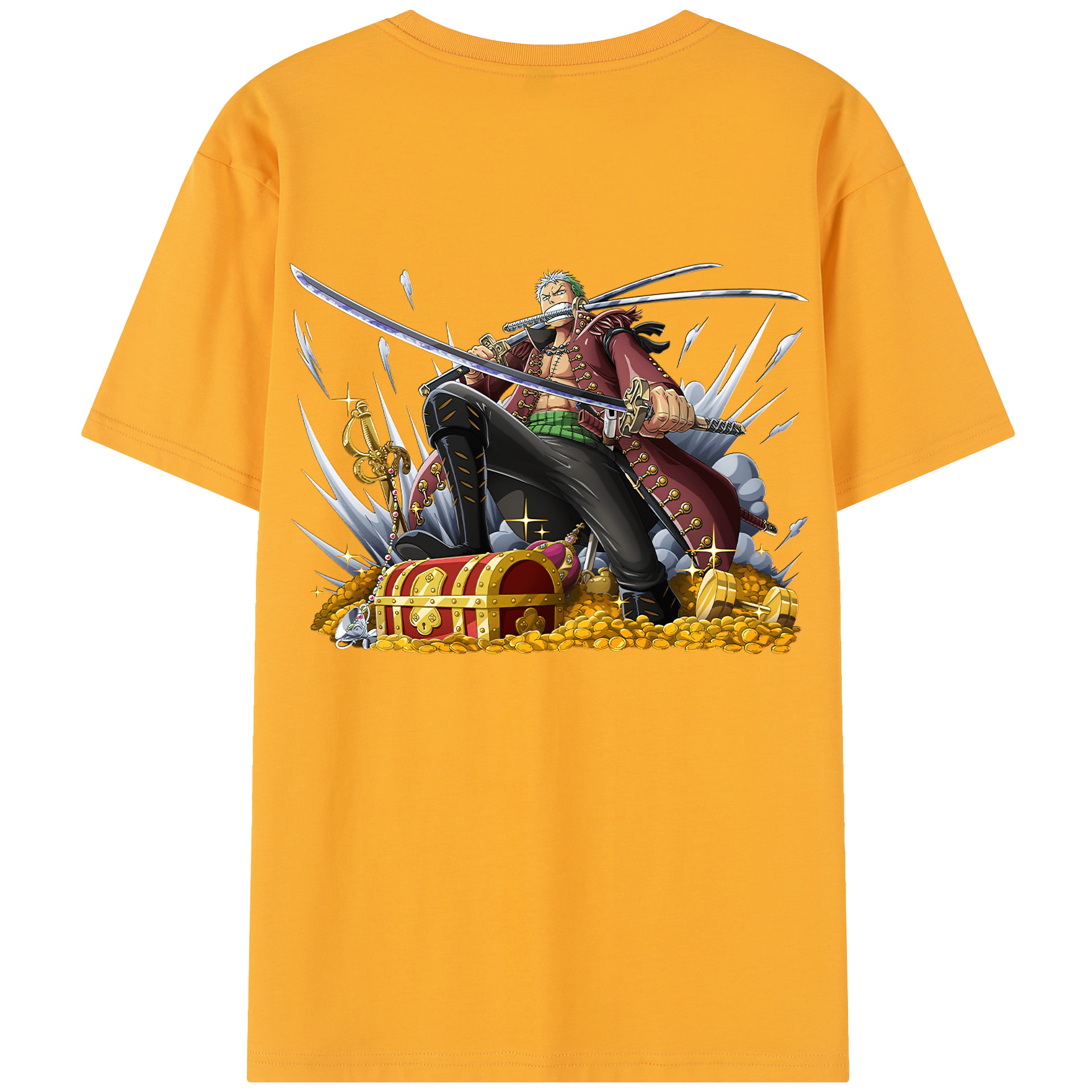 ワンピース ロロノア・ゾロ ONE PIECE Roronoa Zoro 綿100％半袖Tシャツ（背面プリント）