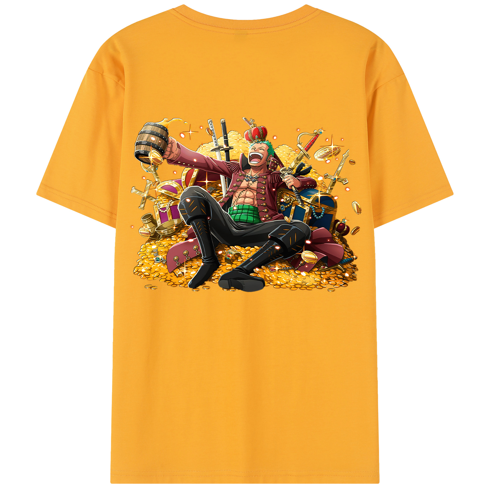 ワンピース ロロノア・ゾロ ONE PIECE Roronoa Zoro 綿100％半袖Tシャツ（背面プリント）
