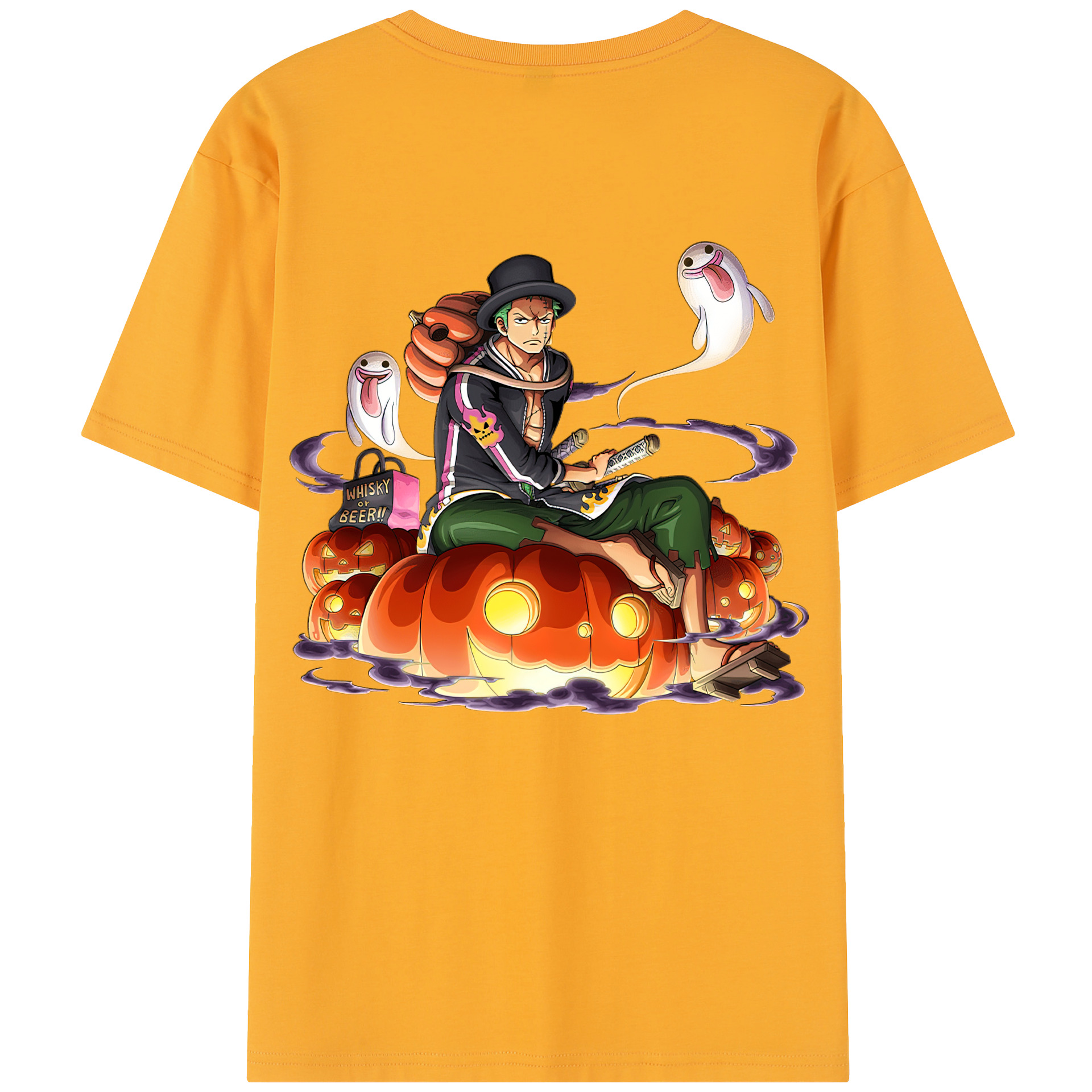ワンピース ロロノア・ゾロ ONE PIECE Roronoa Zoro 綿100％半袖Tシャツ（背面プリント）