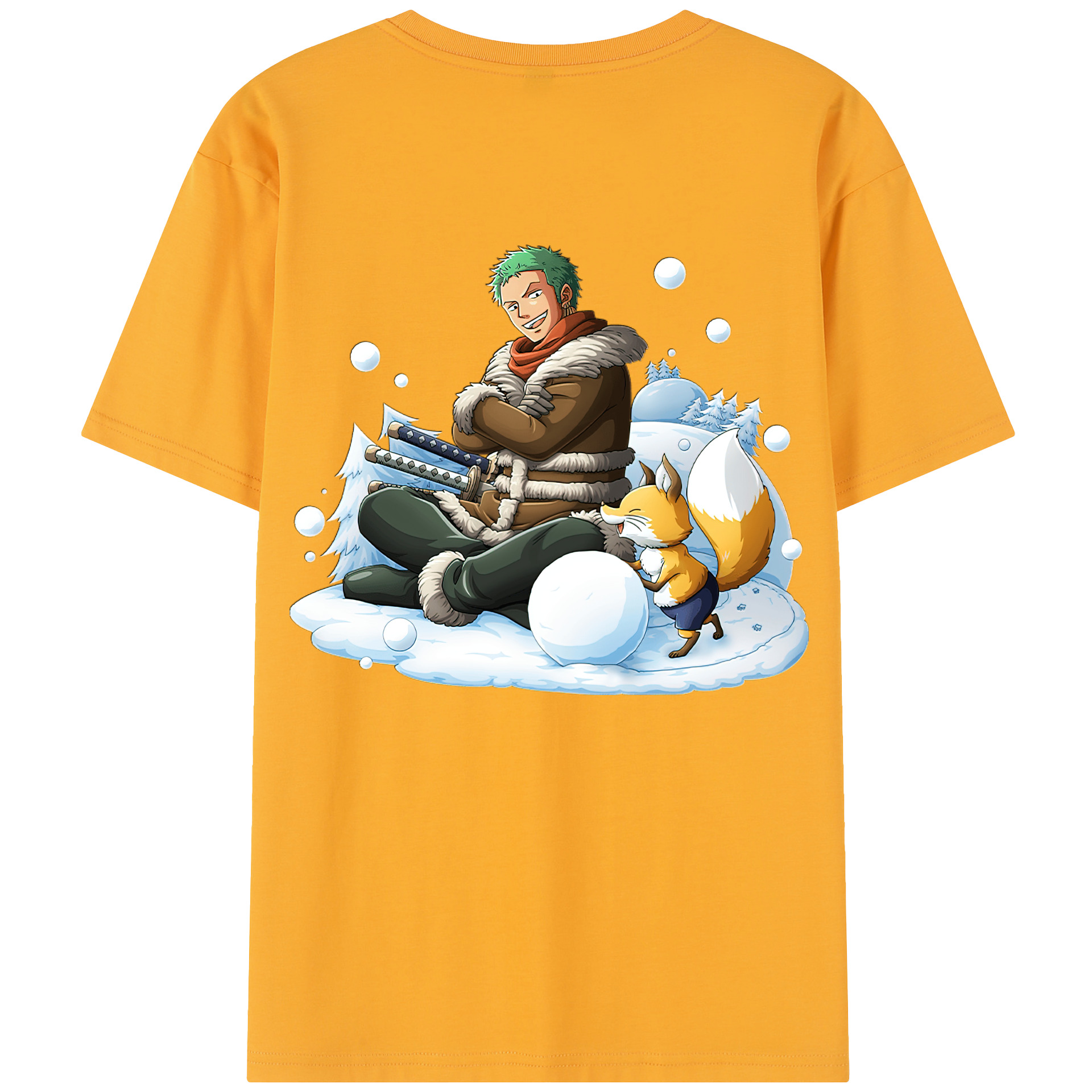 ワンピース ロロノア・ゾロ ONE PIECE Roronoa Zoro 綿100％半袖Tシャツ（背面プリント）