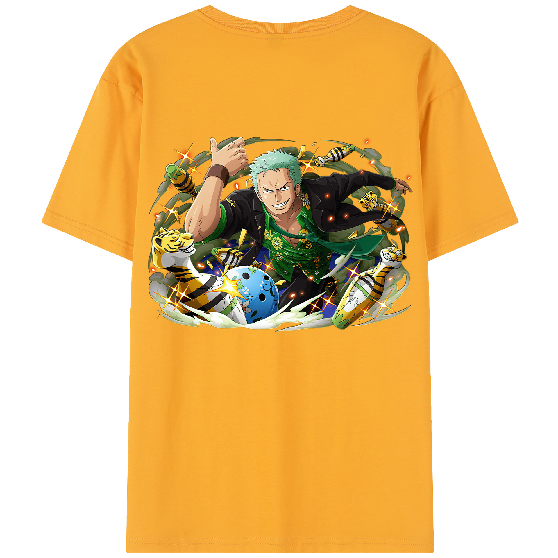 ワンピース ロロノア・ゾロ ONE PIECE Roronoa Zoro 綿100％半袖Tシャツ（背面プリント）