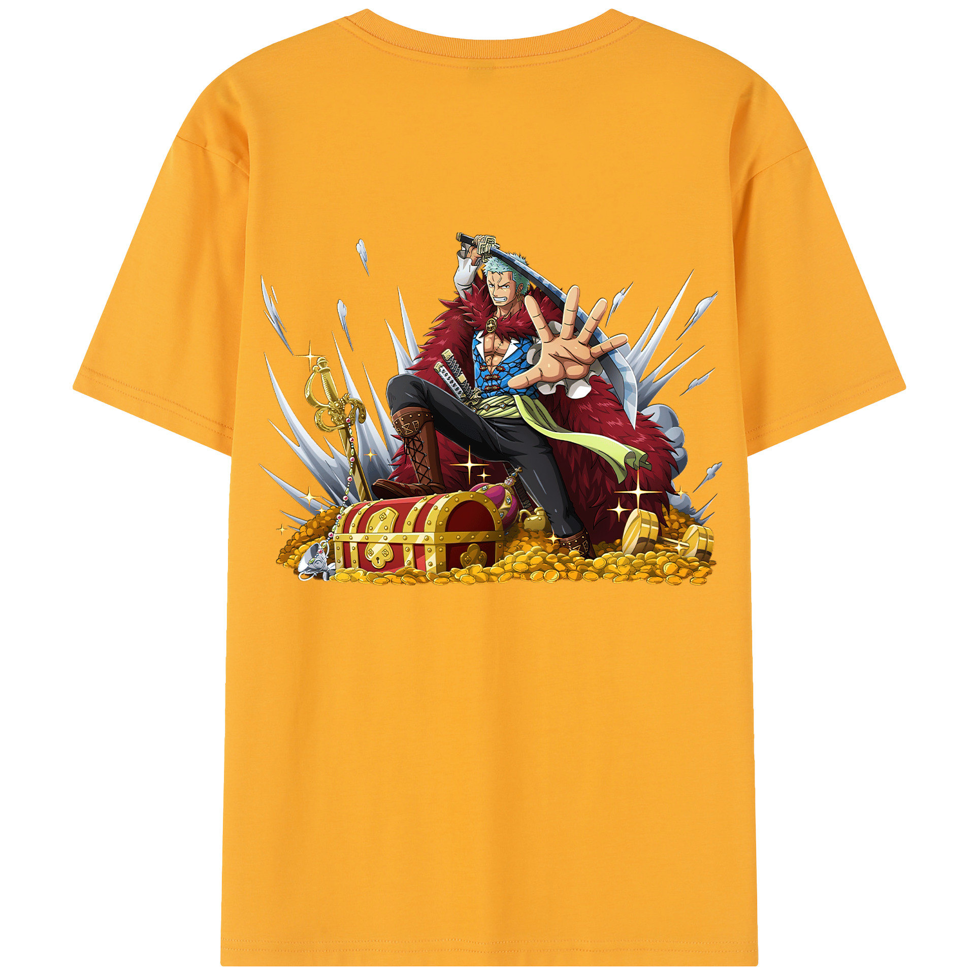 ワンピース ロロノア・ゾロ ONE PIECE Roronoa Zoro 綿100％半袖Tシャツ（背面プリント）