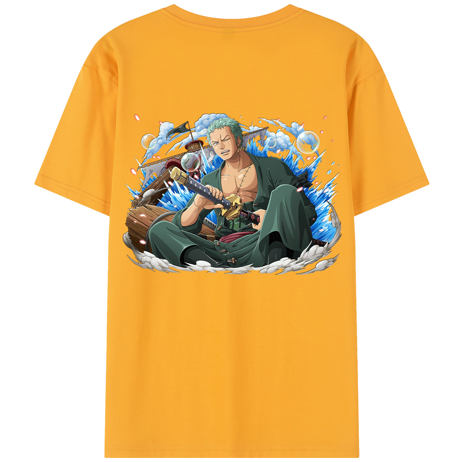 ワンピース ロロノア・ゾロ ONE PIECE Roronoa Zoro 綿100％半袖Tシャツ（背面プリント）