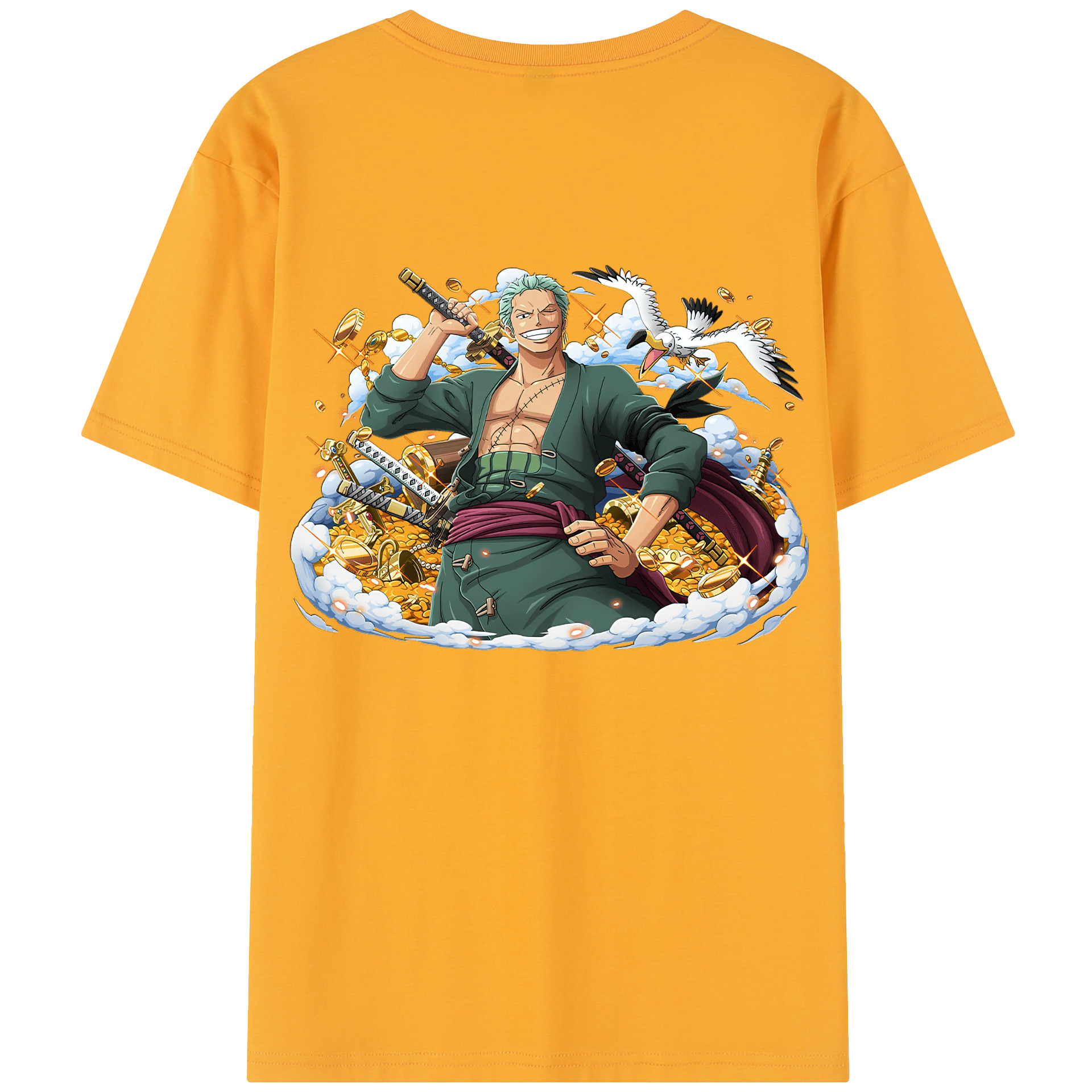 ワンピース ロロノア・ゾロ ONE PIECE Roronoa Zoro 綿100％半袖Tシャツ（背面プリント）