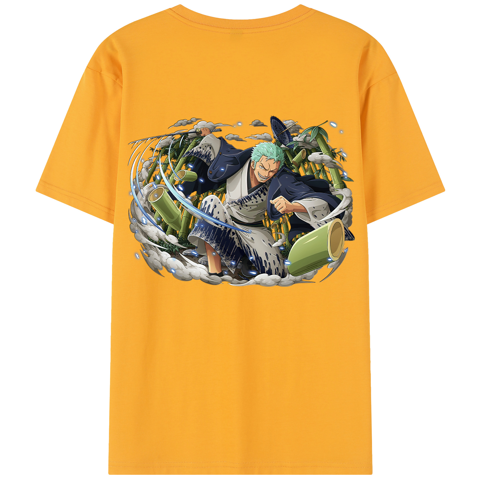 ワンピース ロロノア・ゾロ ONE PIECE Roronoa Zoro 綿100％半袖Tシャツ（背面プリント）