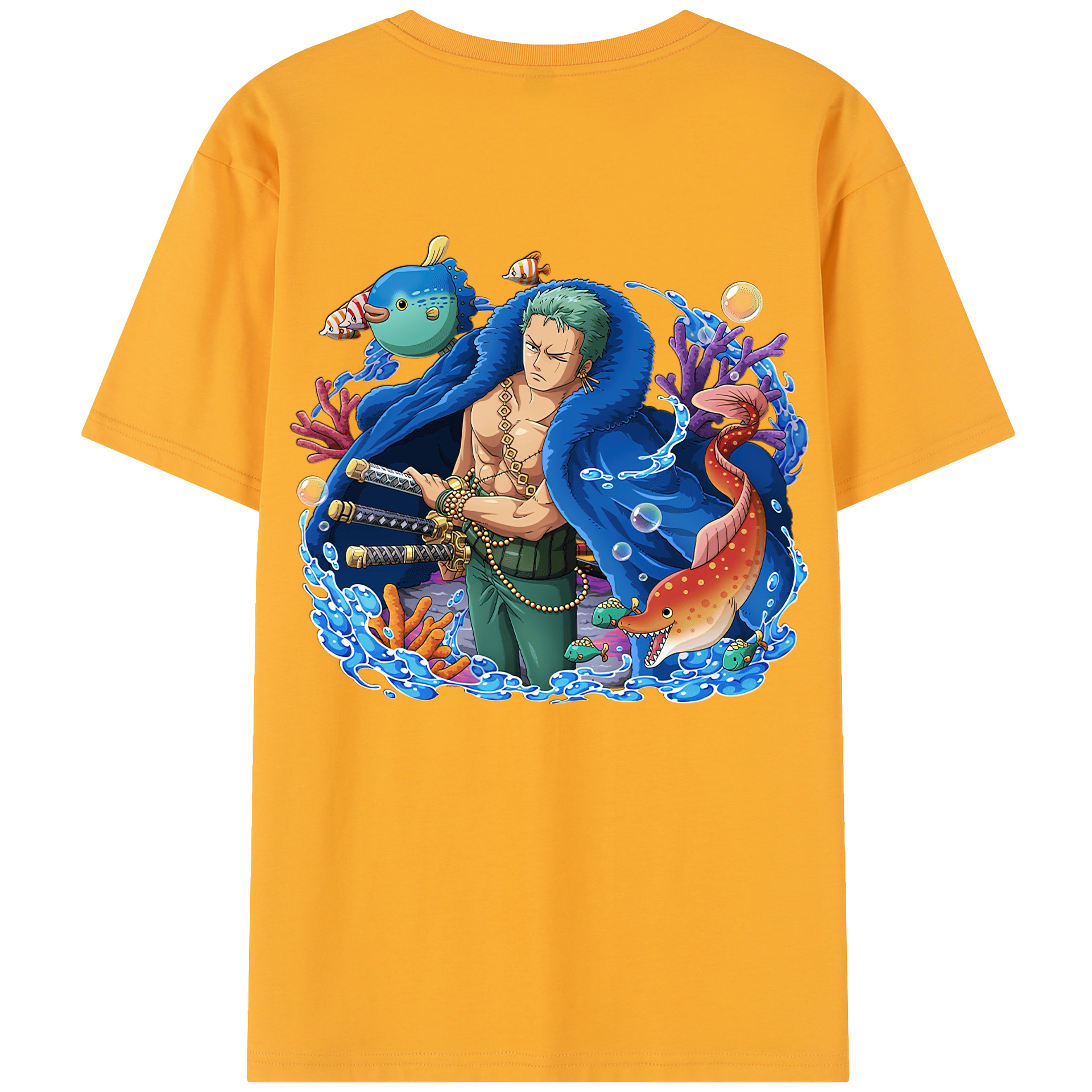 （画像用） ワンピース ロロノア・ゾロ ONE PIECE Roronoa Zoro 綿100％半袖Tシャツ（背面プリント）