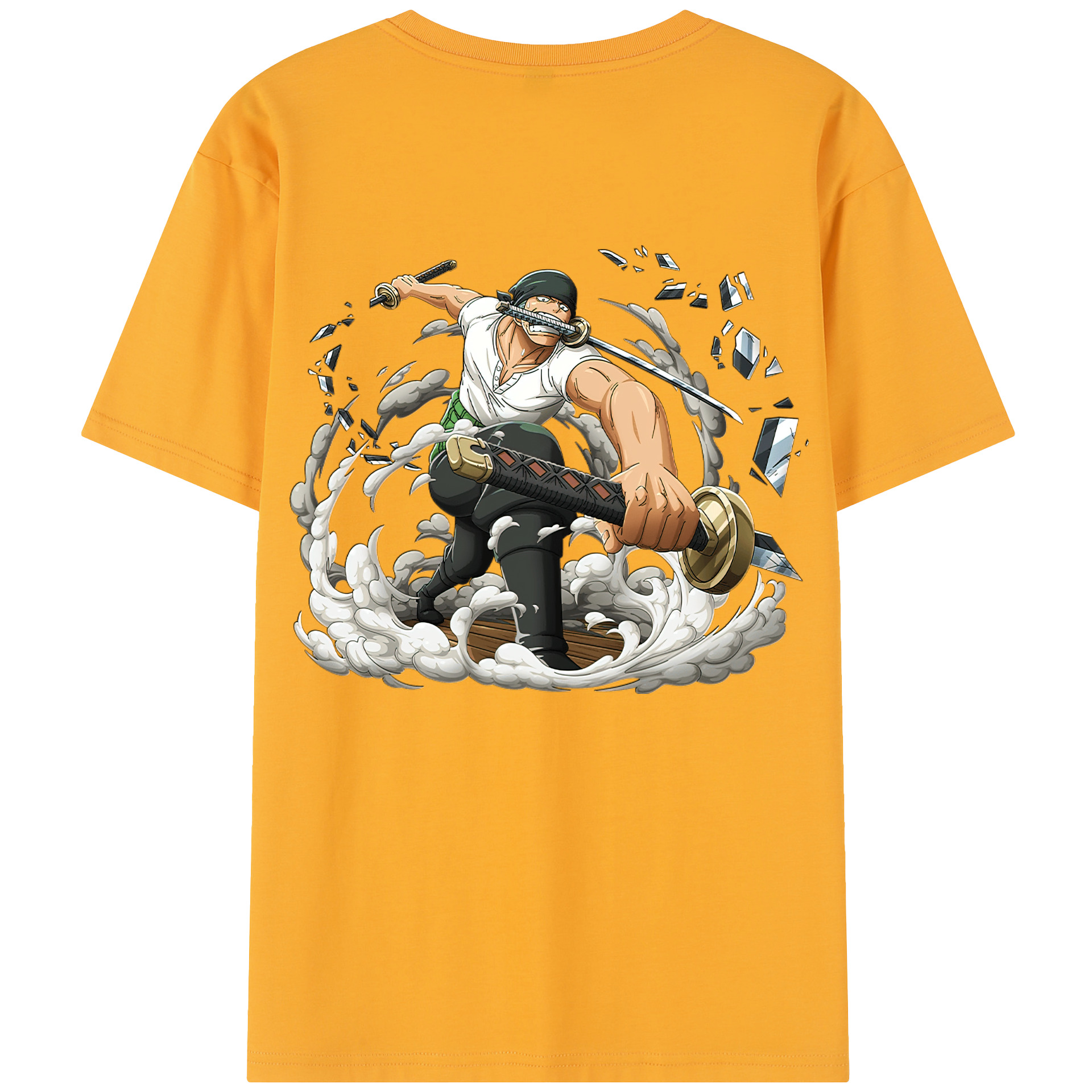 ワンピース ロロノア・ゾロ ONE PIECE Roronoa Zoro 綿100％半袖Tシャツ（背面プリント）