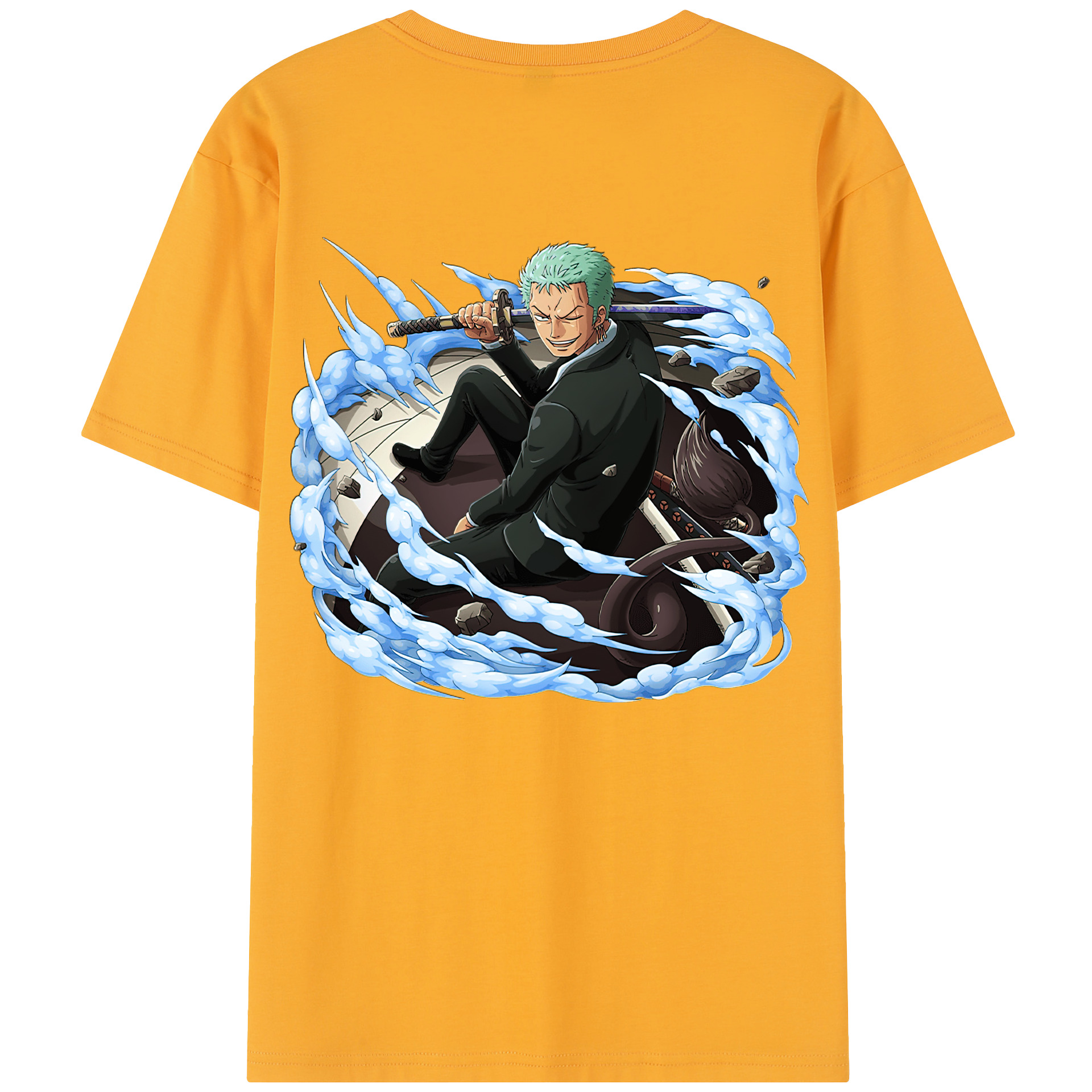 ワンピース ロロノア・ゾロ ONE PIECE Roronoa Zoro 綿100％半袖Tシャツ（背面プリント）