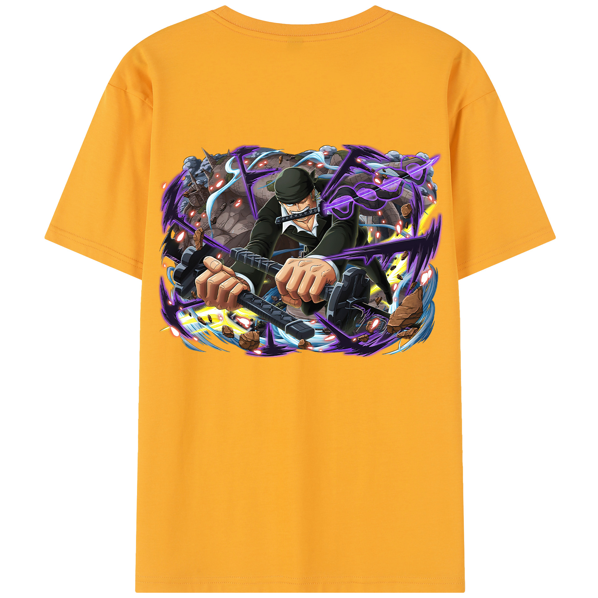 ワンピース ロロノア・ゾロ ONE PIECE Roronoa Zoro 綿100％半袖Tシャツ（背面プリント）
