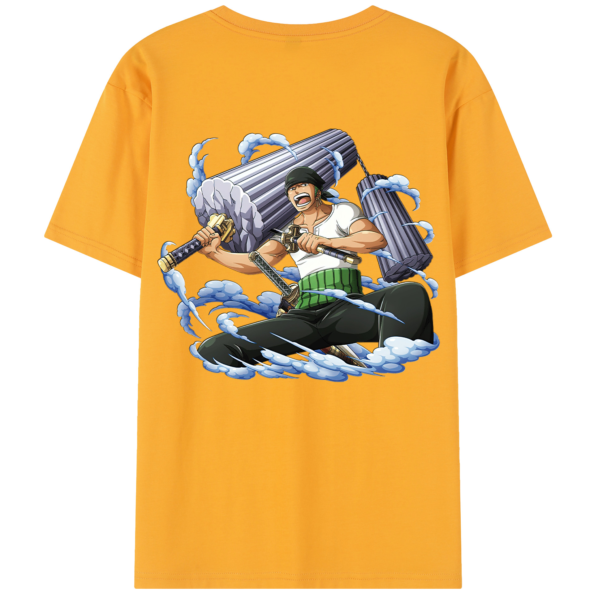 ワンピース ロロノア・ゾロ ONE PIECE Roronoa Zoro 綿100％半袖Tシャツ（背面プリント）