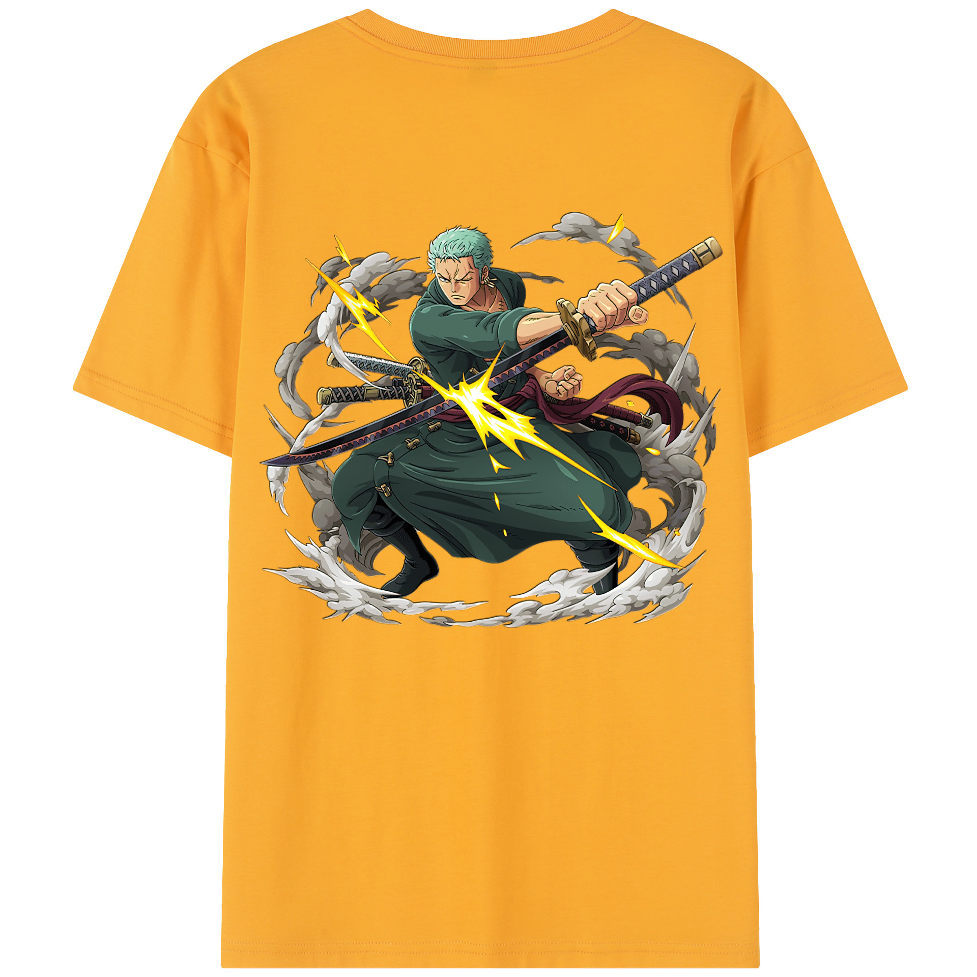 ワンピース ロロノア・ゾロ ONE PIECE Roronoa Zoro 綿100％半袖Tシャツ（背面プリント）