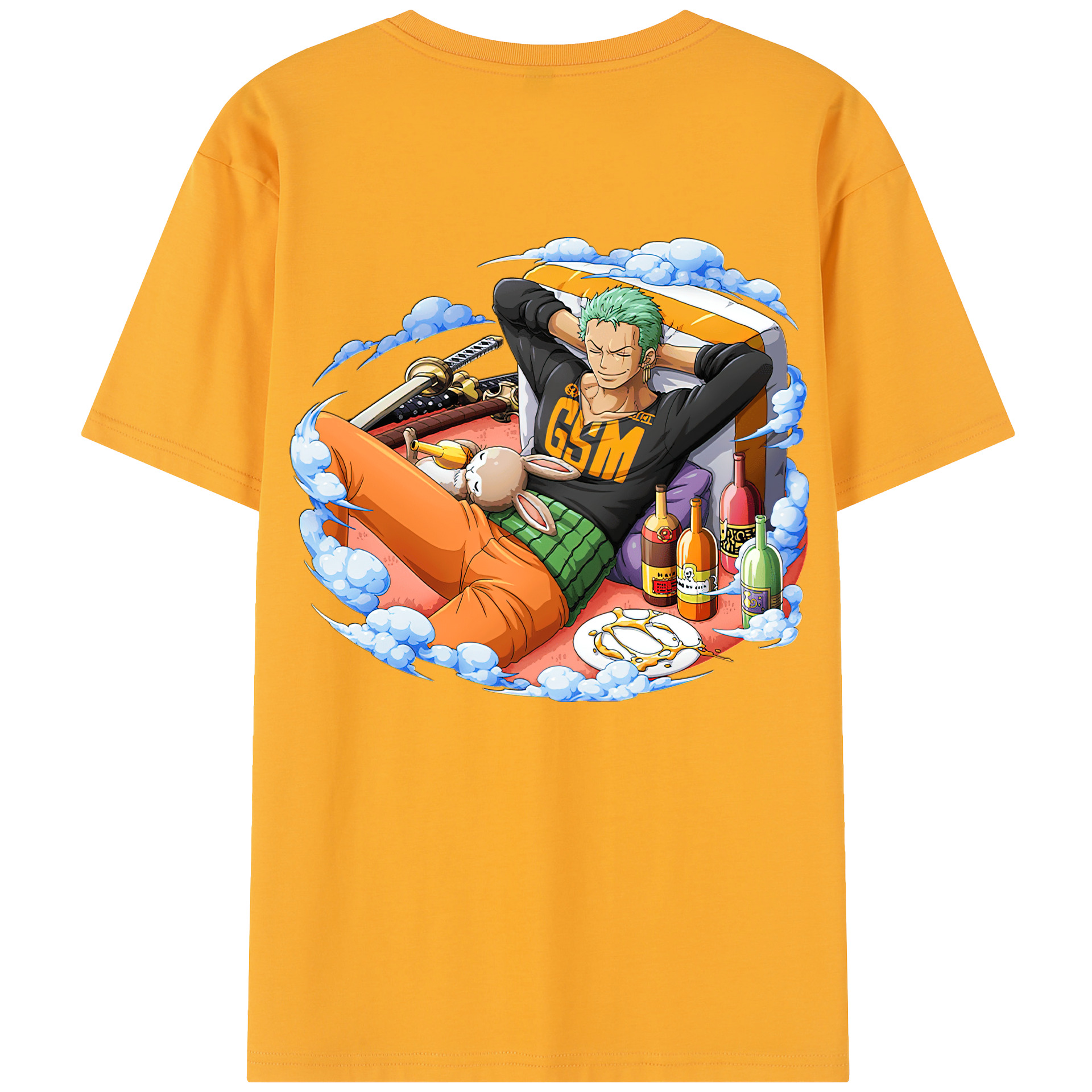 ワンピース ロロノア・ゾロ ONE PIECE Roronoa Zoro 綿100％半袖Tシャツ（背面プリント）