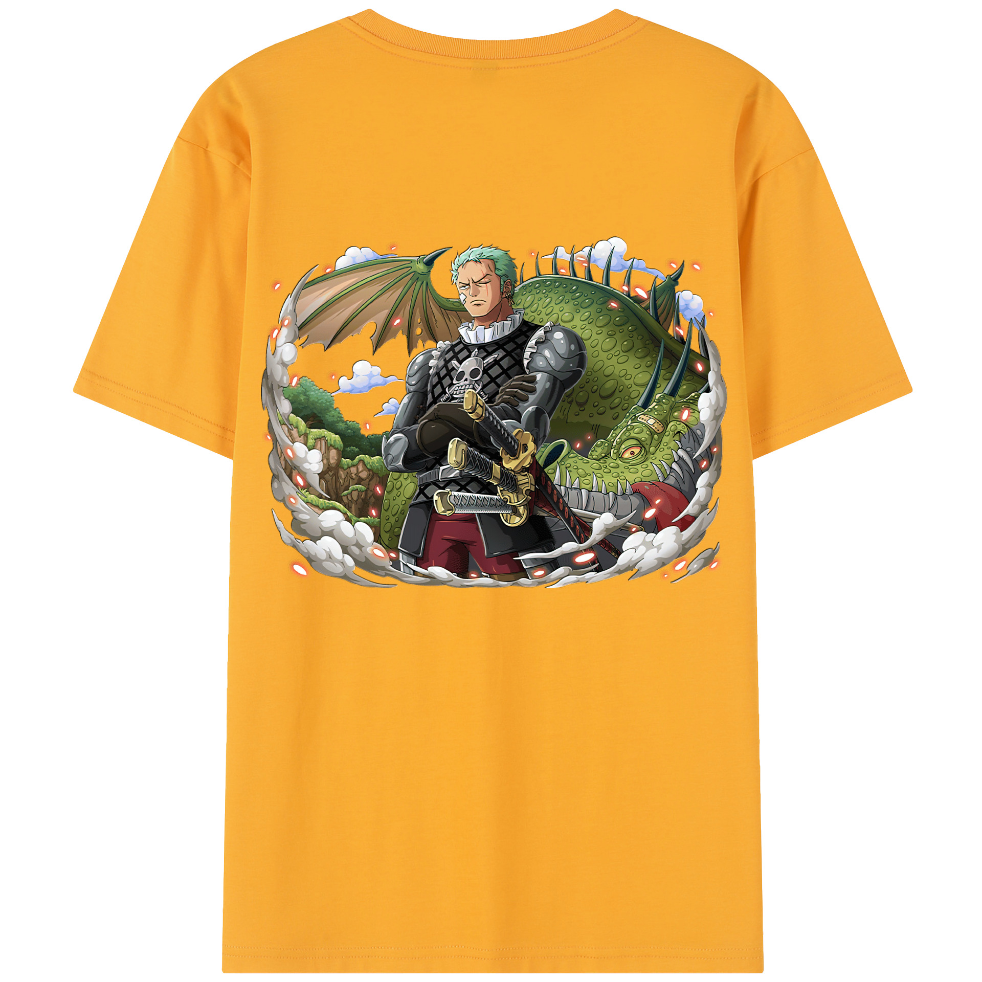 ワンピース ロロノア・ゾロ ONE PIECE Roronoa Zoro 綿100％半袖Tシャツ（背面プリント）