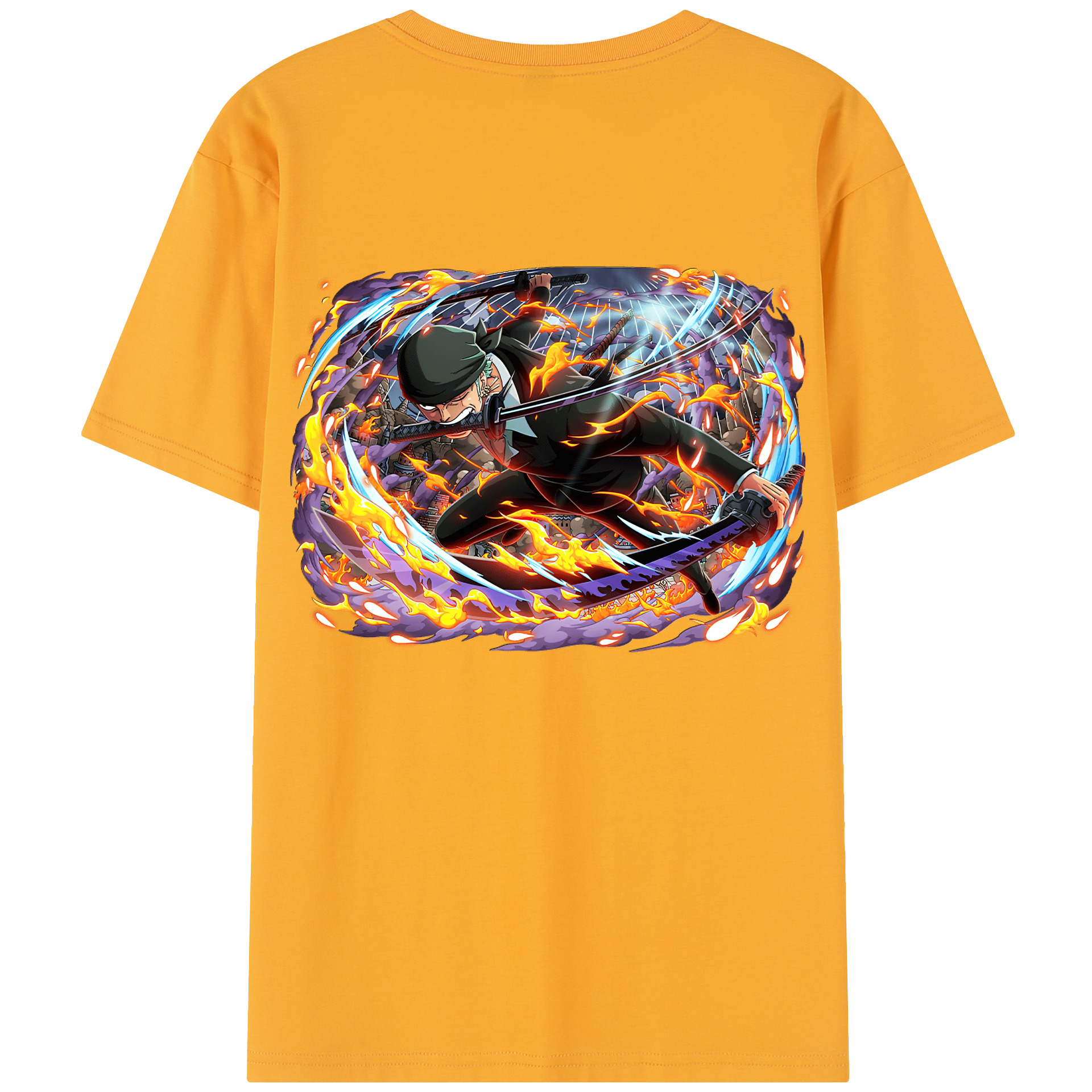 ワンピース ロロノア・ゾロ ONE PIECE Roronoa Zoro 綿100％半袖Tシャツ（背面プリント）