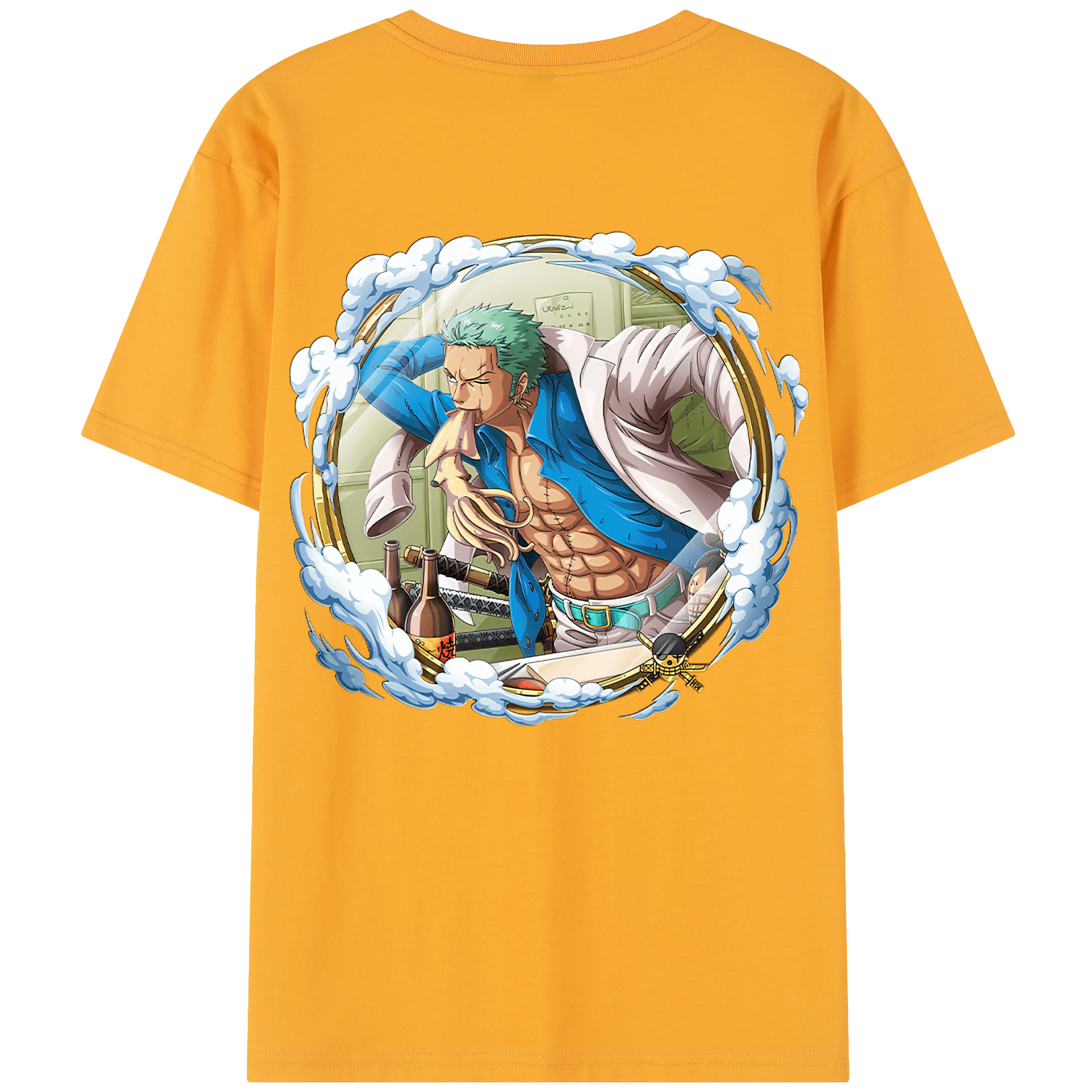 ワンピース ロロノア・ゾロ ONE PIECE Roronoa Zoro 綿100％半袖Tシャツ（背面プリント）