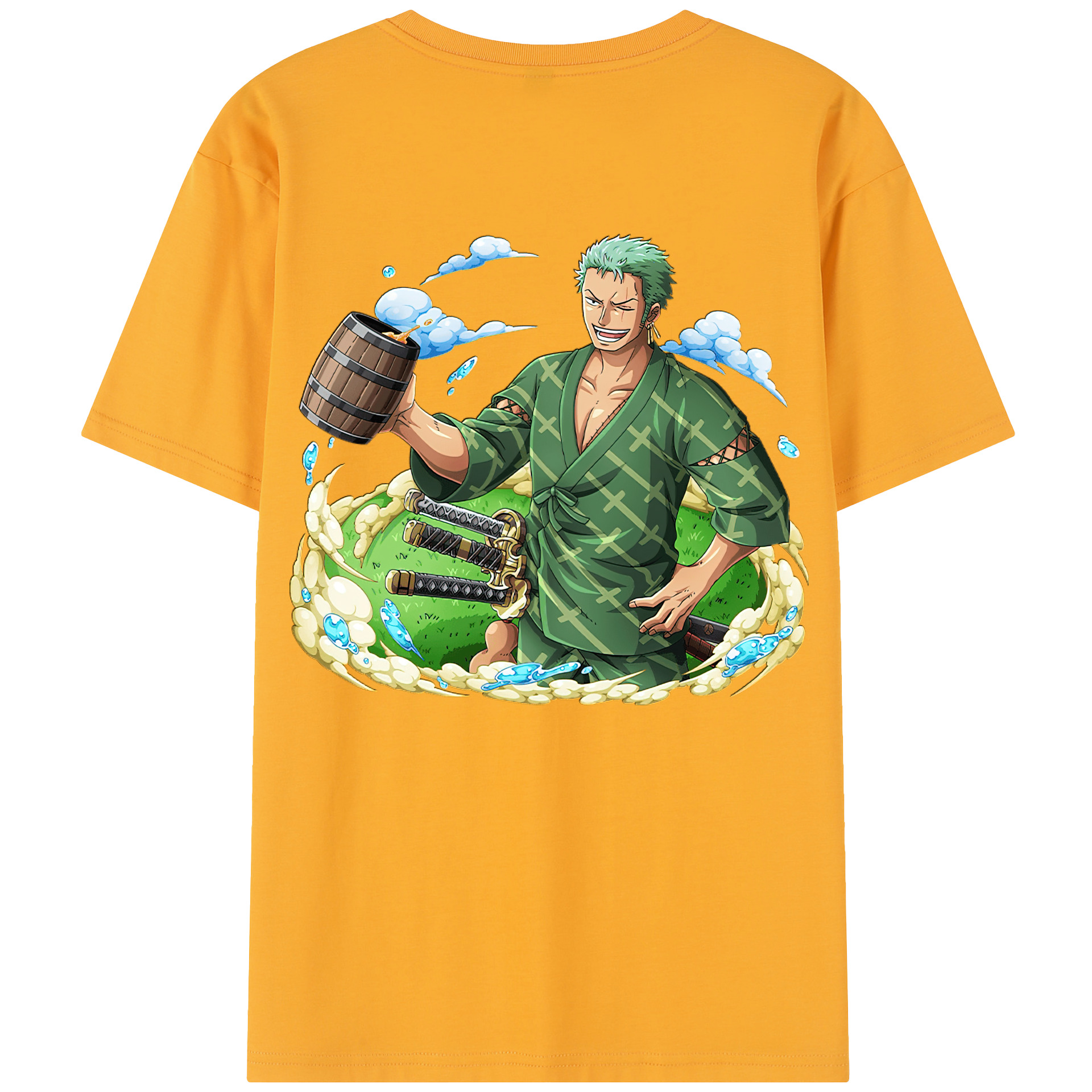 ワンピース ロロノア・ゾロ ONE PIECE Roronoa Zoro 綿100％半袖Tシャツ（背面プリント）