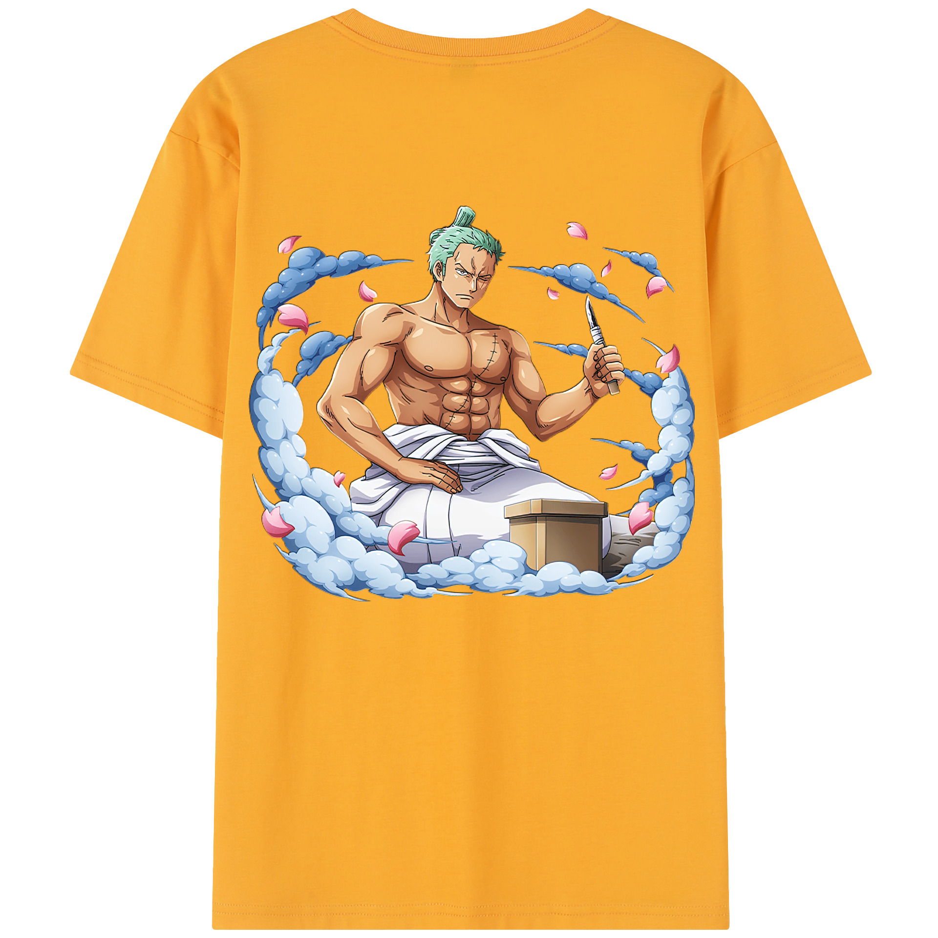 ワンピース ロロノア・ゾロ ONE PIECE Roronoa Zoro 綿100％半袖Tシャツ（背面プリント）