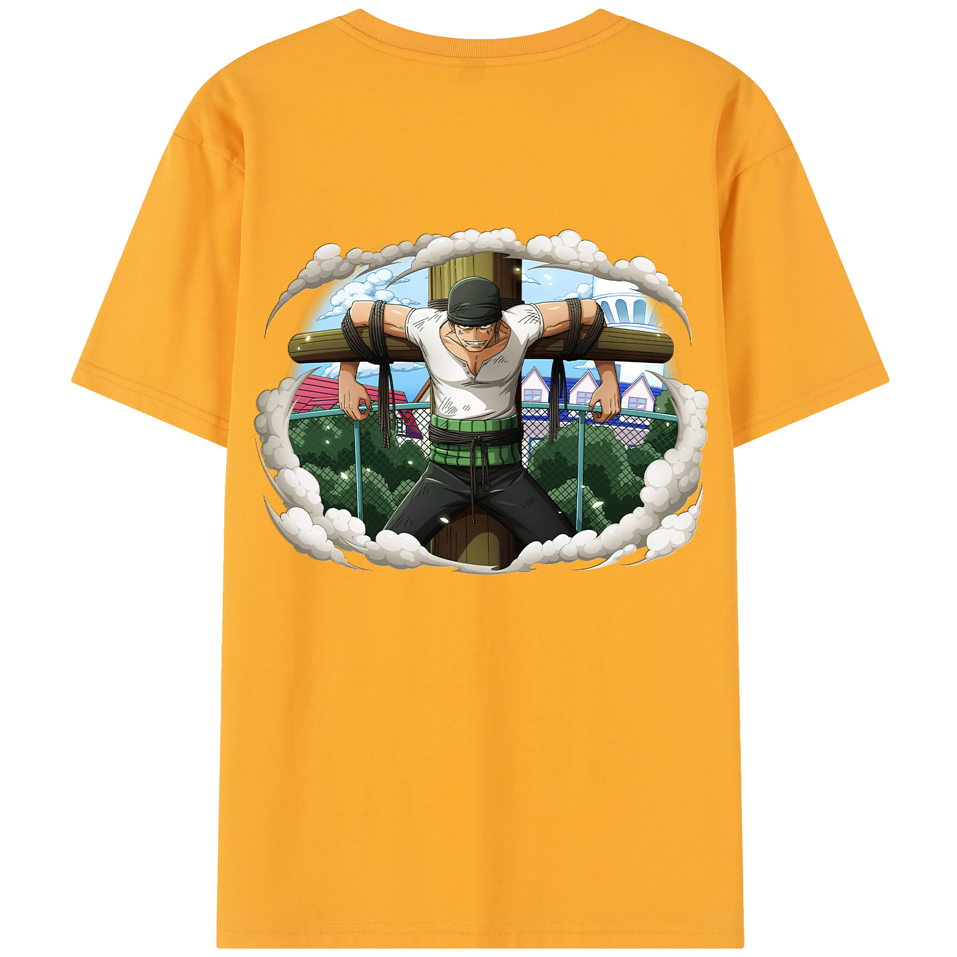 ワンピース ロロノア・ゾロ ONE PIECE Roronoa Zoro 綿100％半袖Tシャツ（背面プリント）