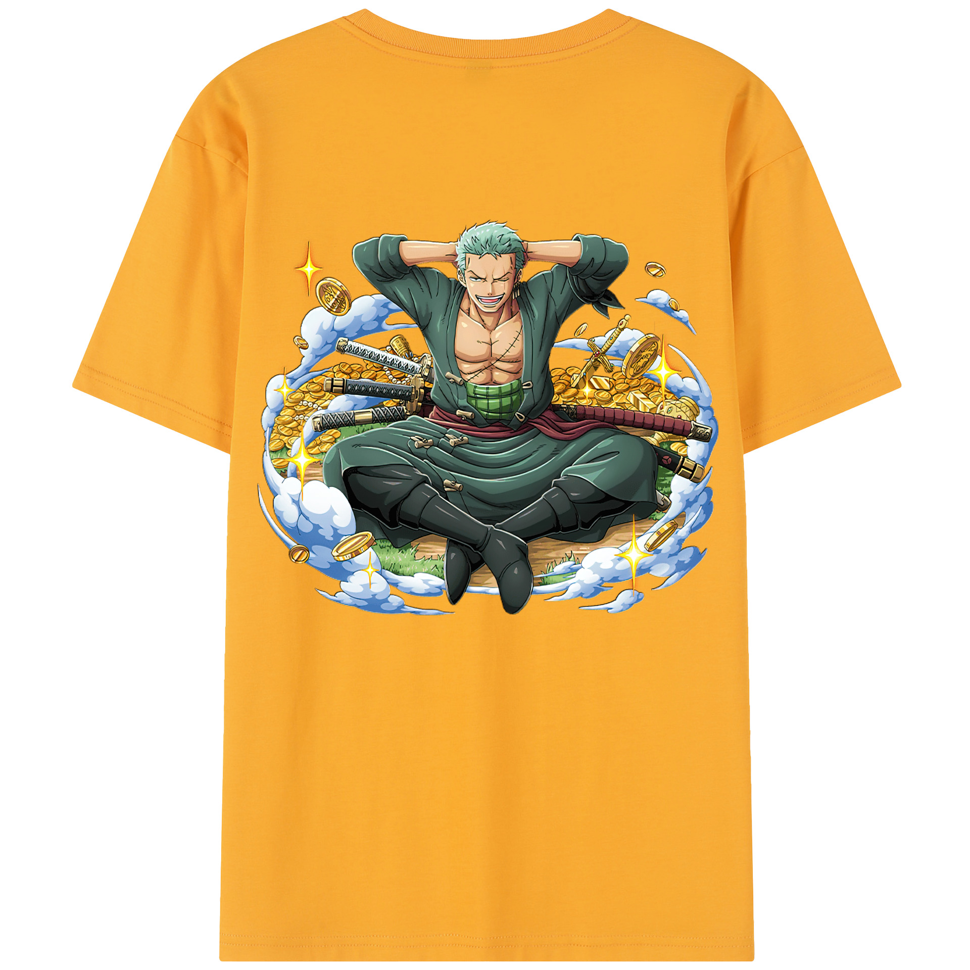 ワンピース ロロノア・ゾロ ONE PIECE Roronoa Zoro 綿100％半袖Tシャツ（背面プリント）