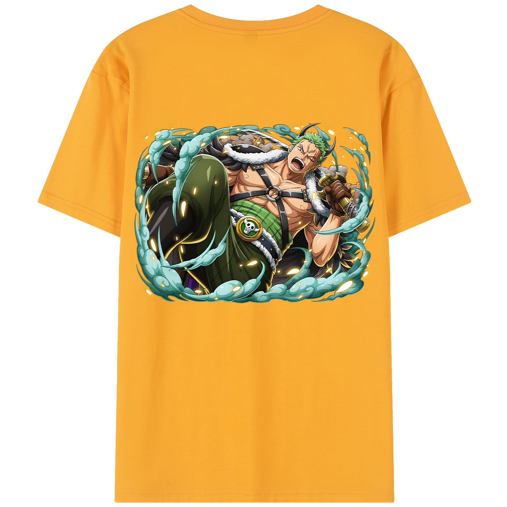 ワンピース ロロノア・ゾロ ONE PIECE Roronoa Zoro 綿100％半袖Tシャツ（背面プリント）