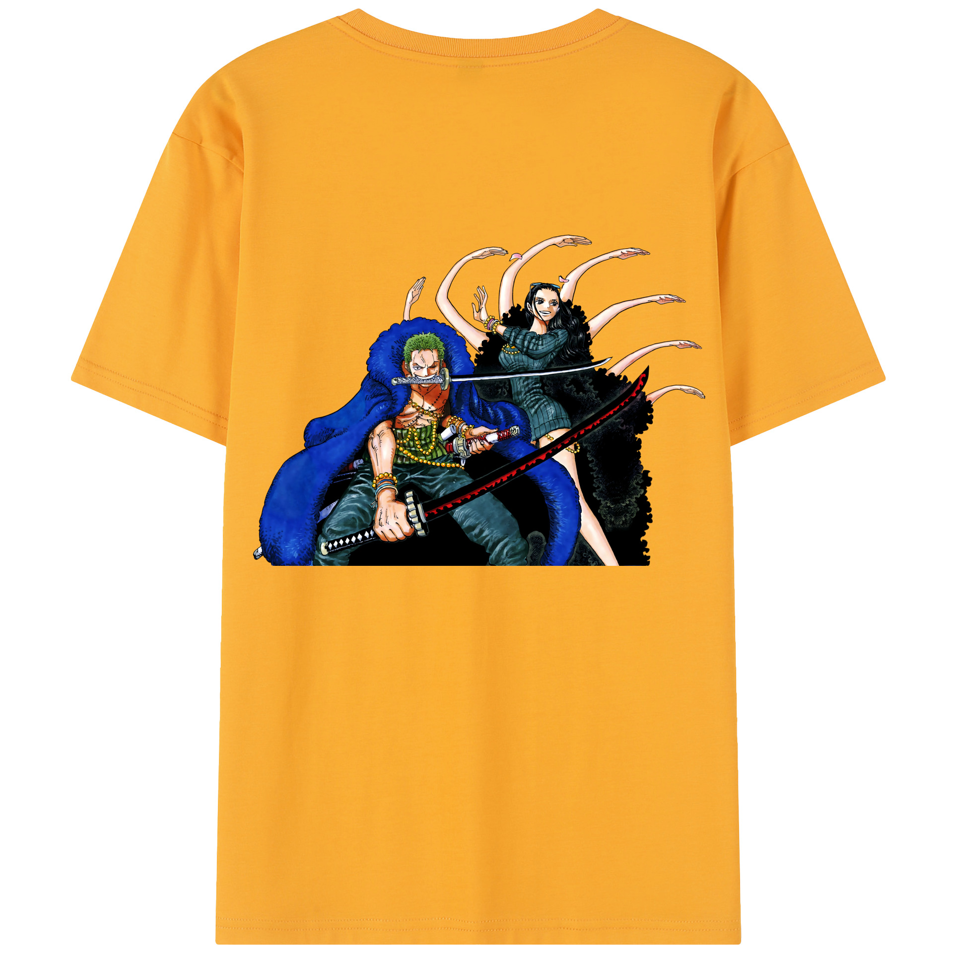 ワンピース ロロノア・ゾロ ONE PIECE Roronoa Zoro 綿100％半袖Tシャツ（背面プリント）