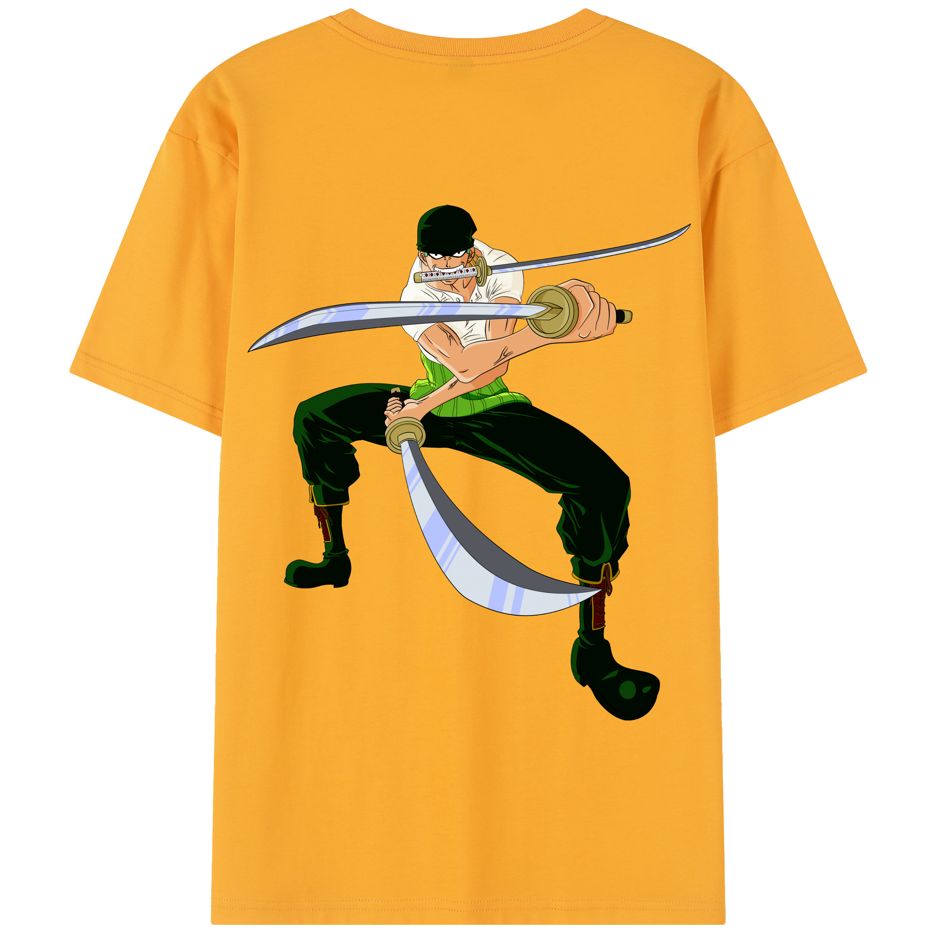 ワンピース ロロノア・ゾロ ONE PIECE Roronoa Zoro 綿100％半袖Tシャツ（背面プリント）