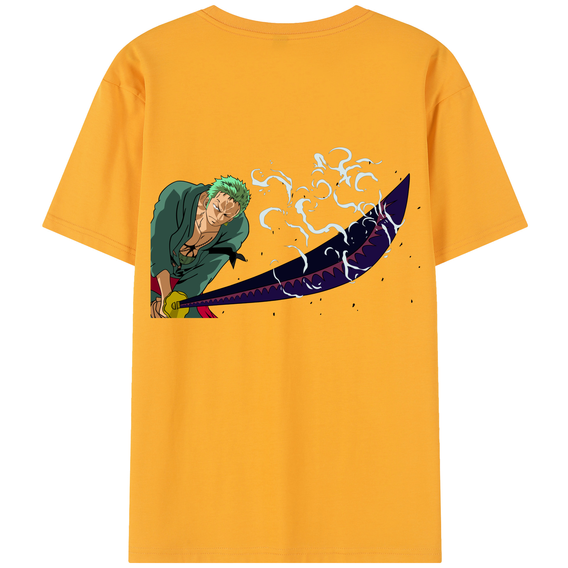 ワンピース ロロノア・ゾロ ONE PIECE Roronoa Zoro 綿100％半袖Tシャツ（背面プリント）