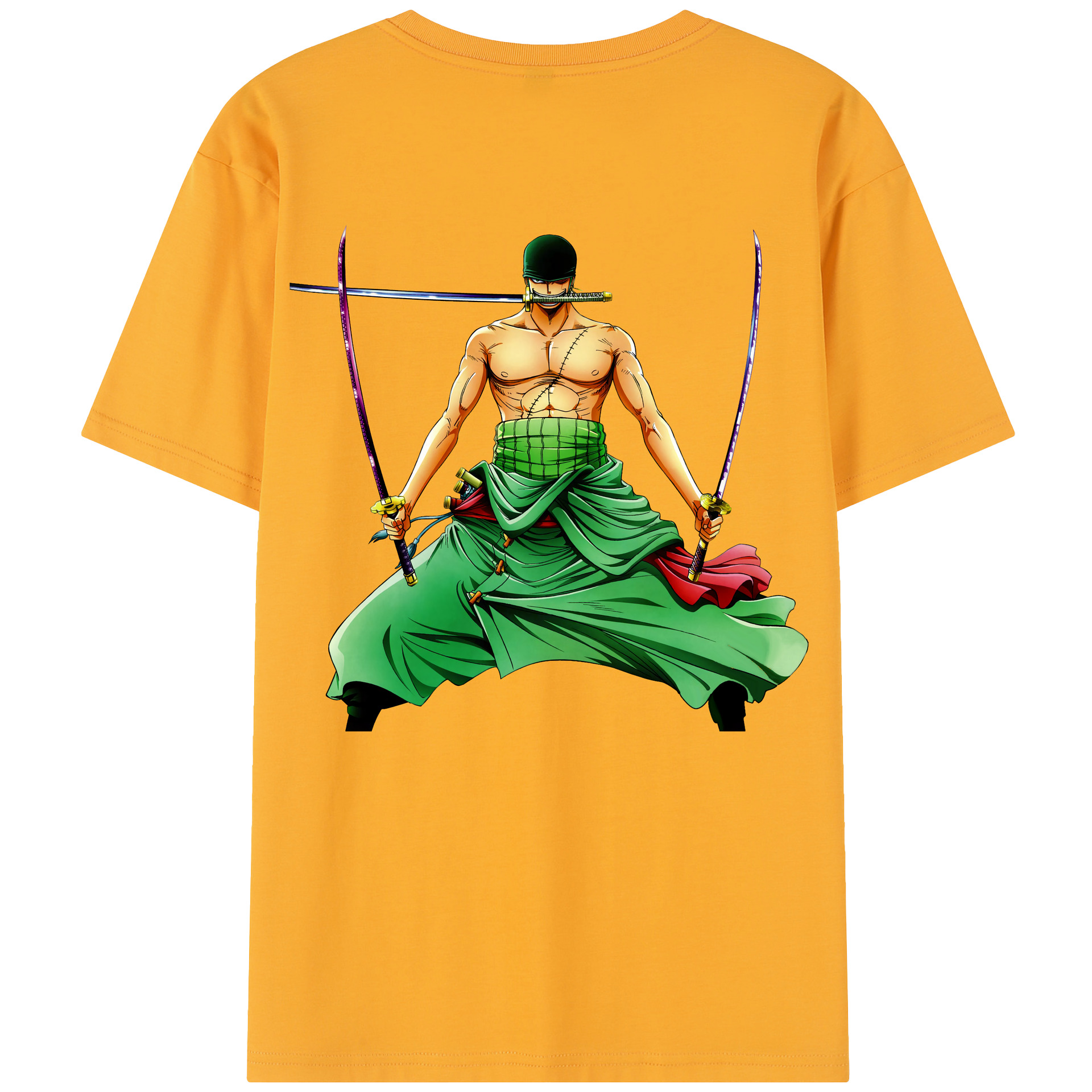 ワンピース ロロノア・ゾロ ONE PIECE Roronoa Zoro 綿100％半袖Tシャツ（背面プリント）
